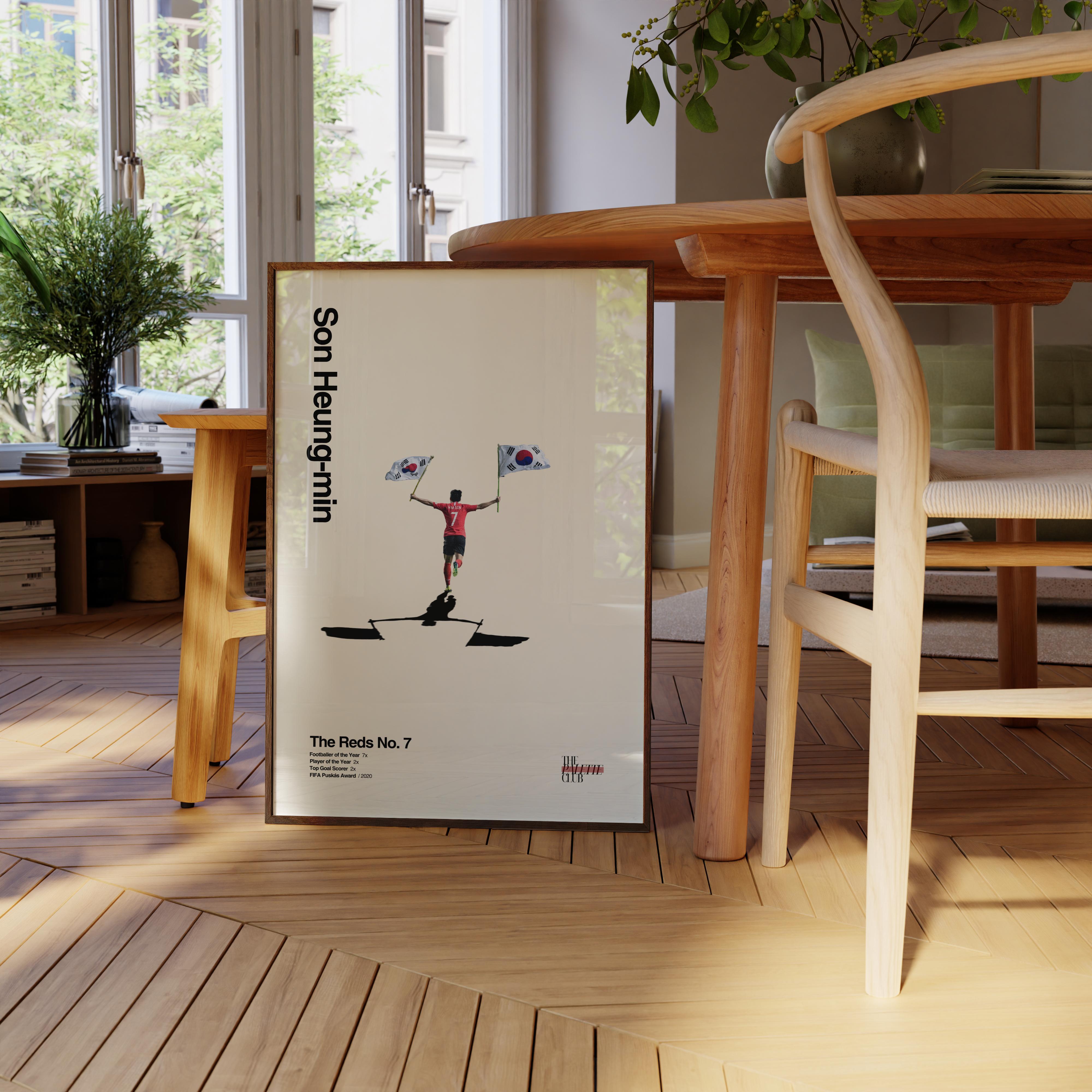 Son Heung-Min Korean Flags Print