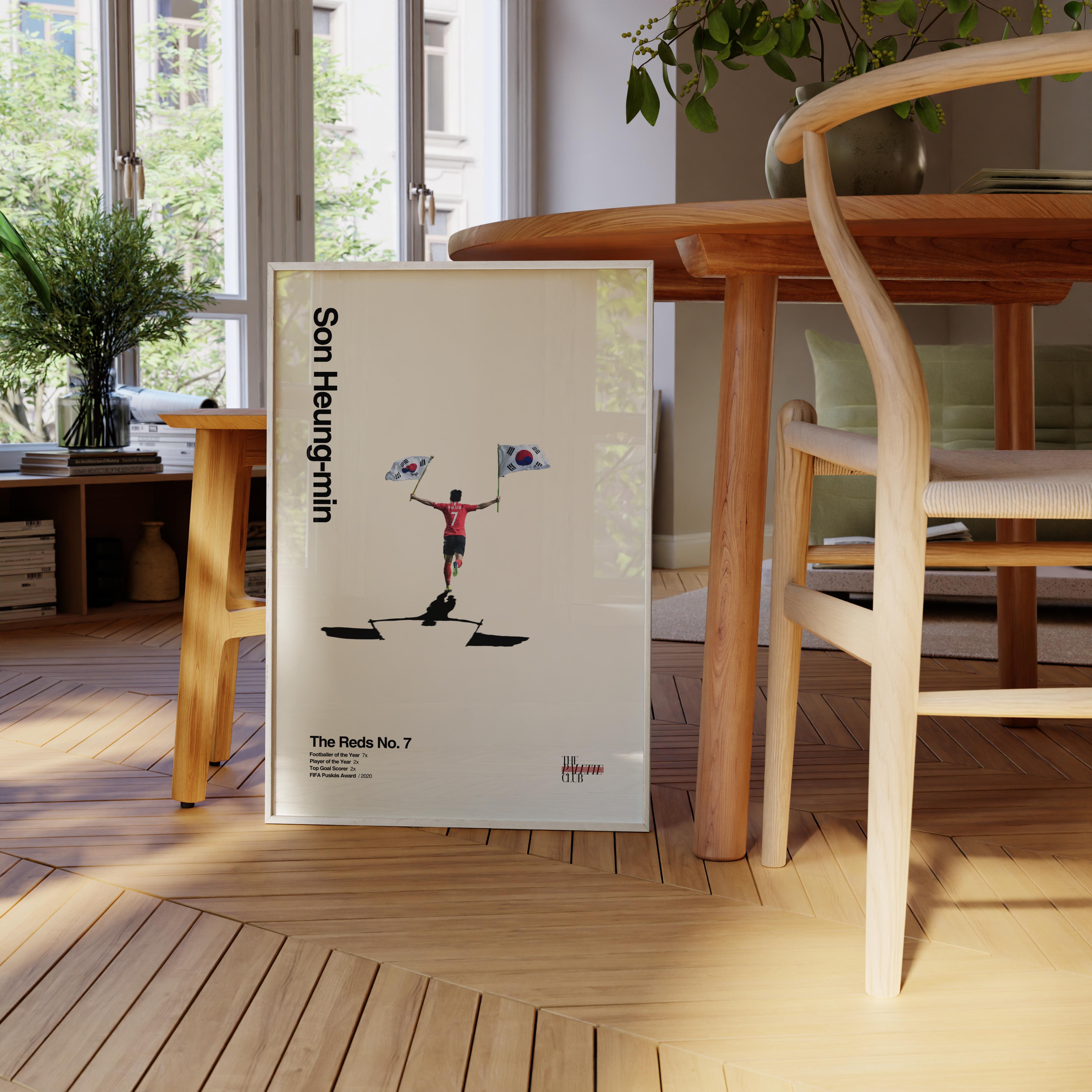 Son Heung-Min Korean Flags Print