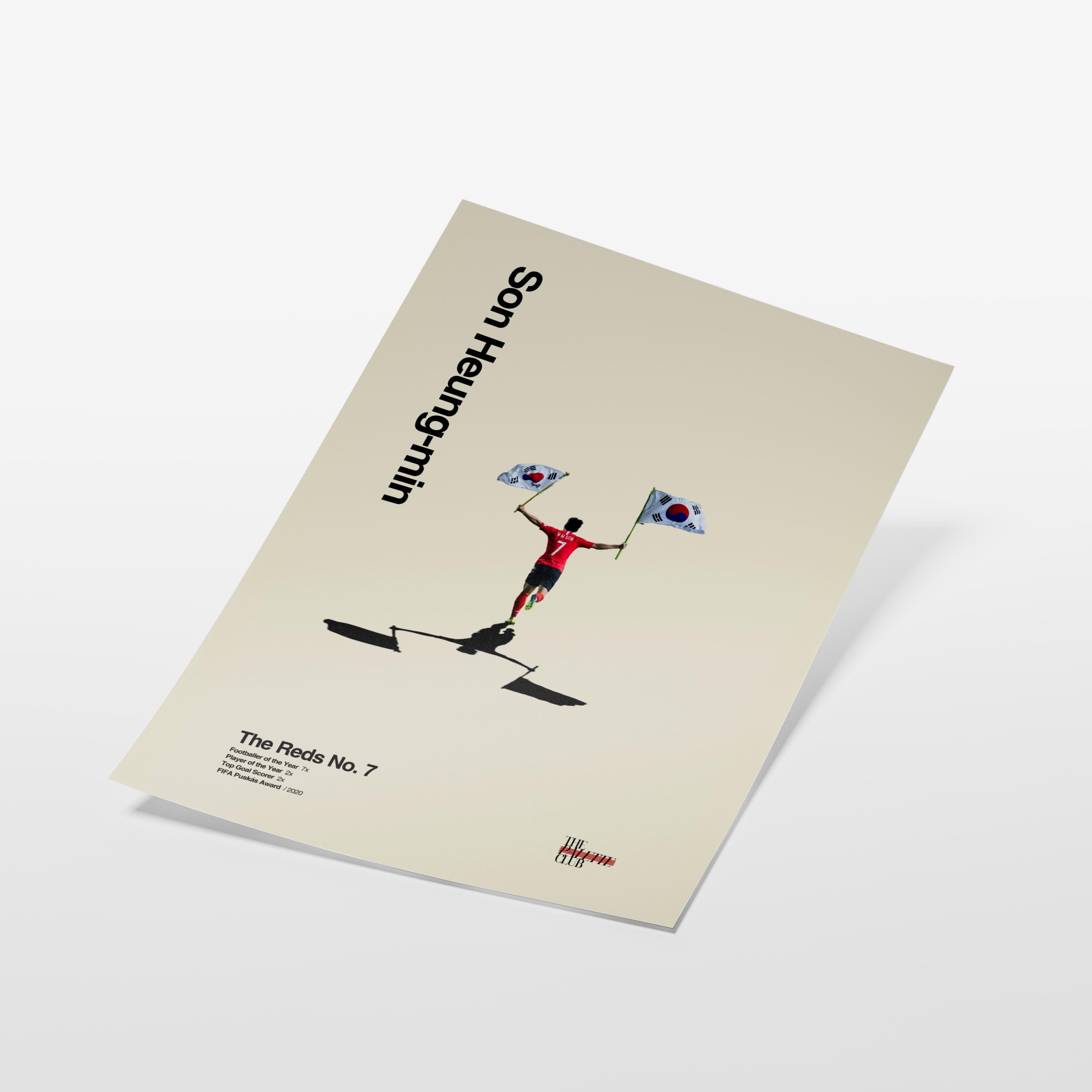 Son Heung-Min Korean Flags Print