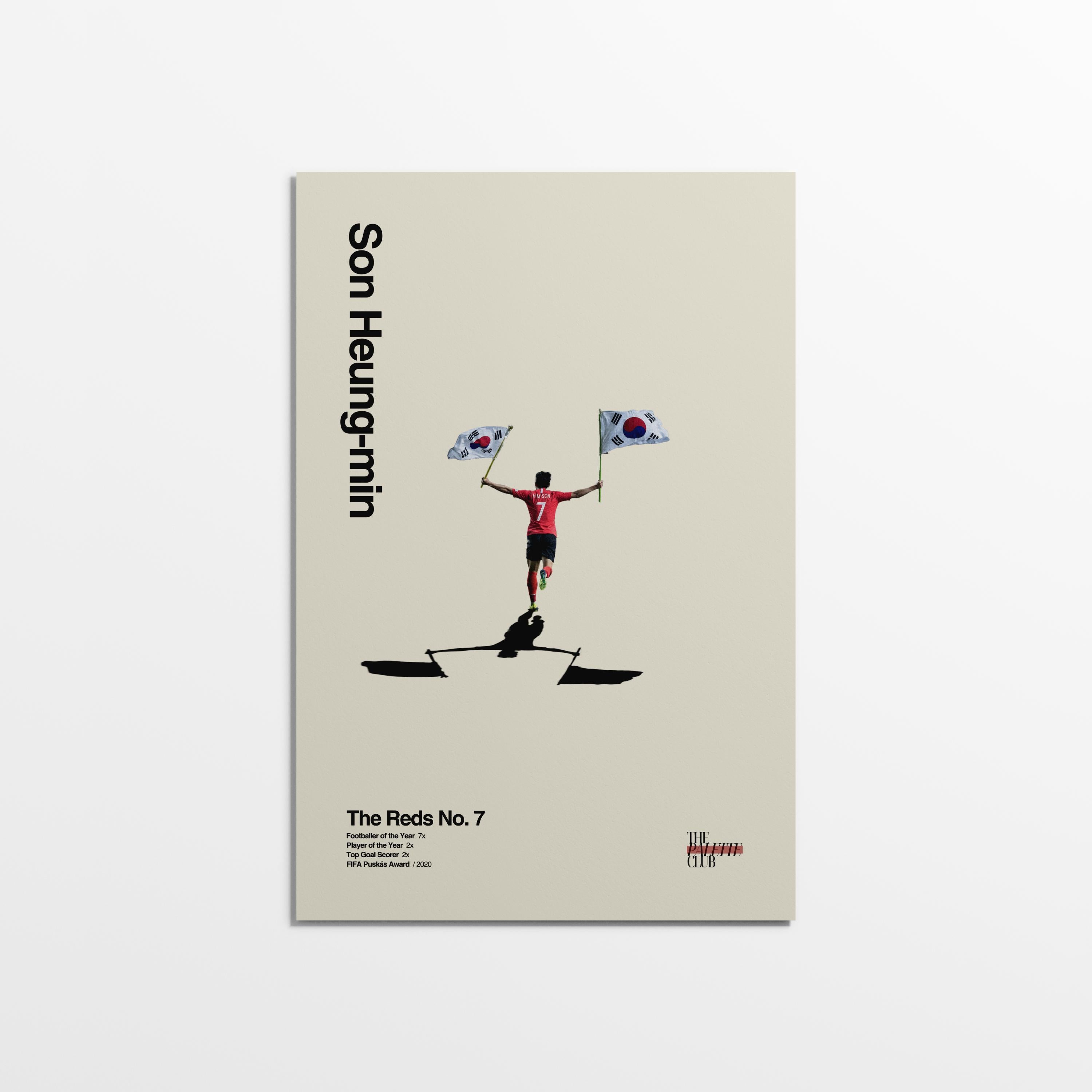 Son Heung-Min Korean Flags Print