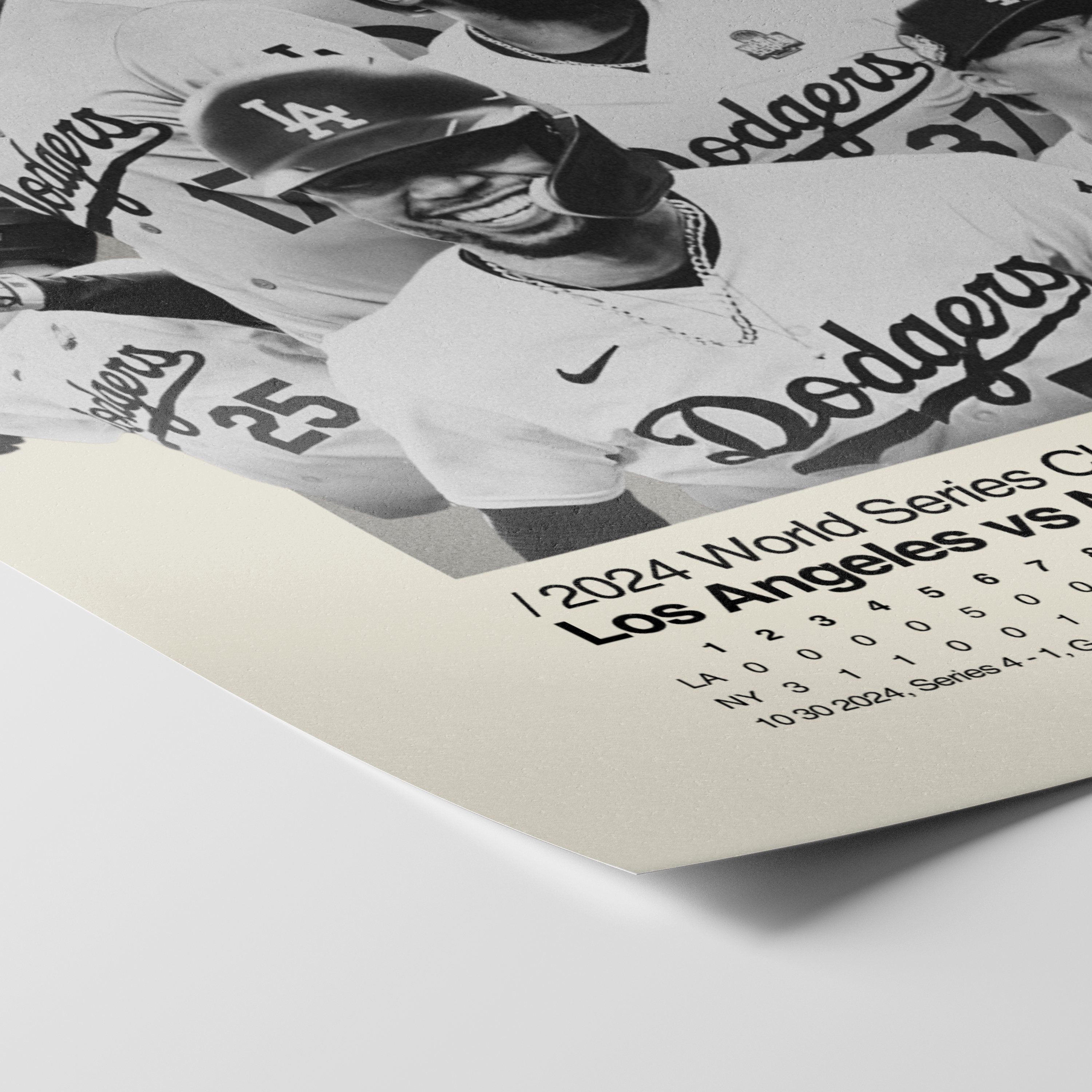 LA Dodgers 2024 World Series Team Poster (With Scoreboard)