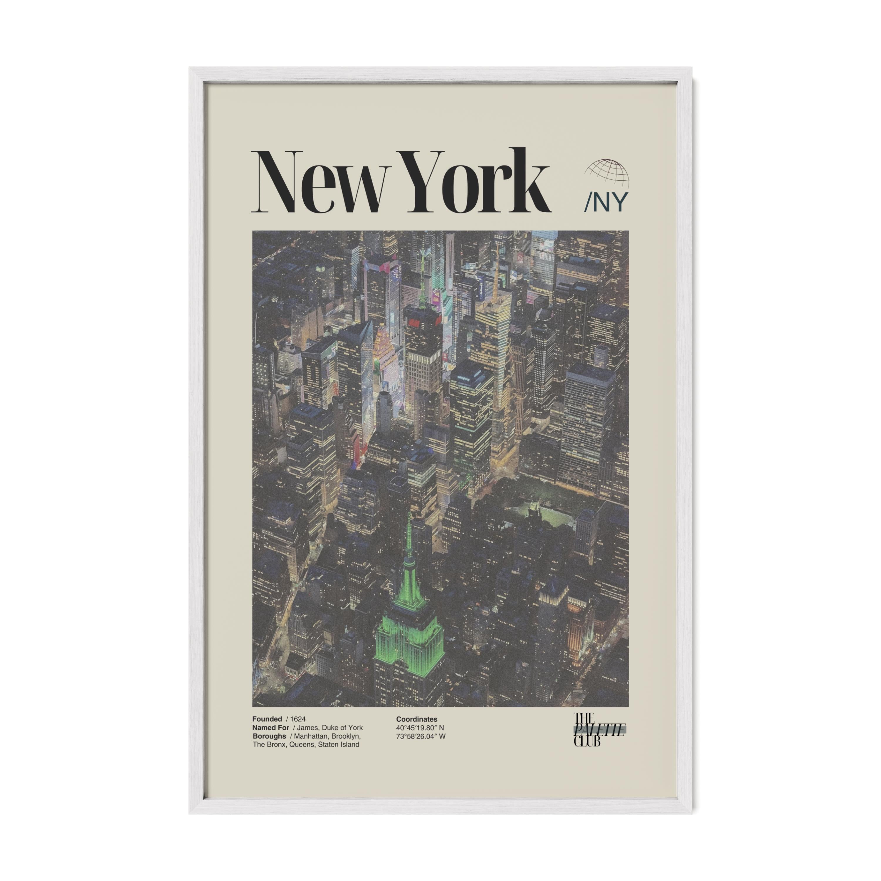 New York City Nighttime Skyline Print v3
