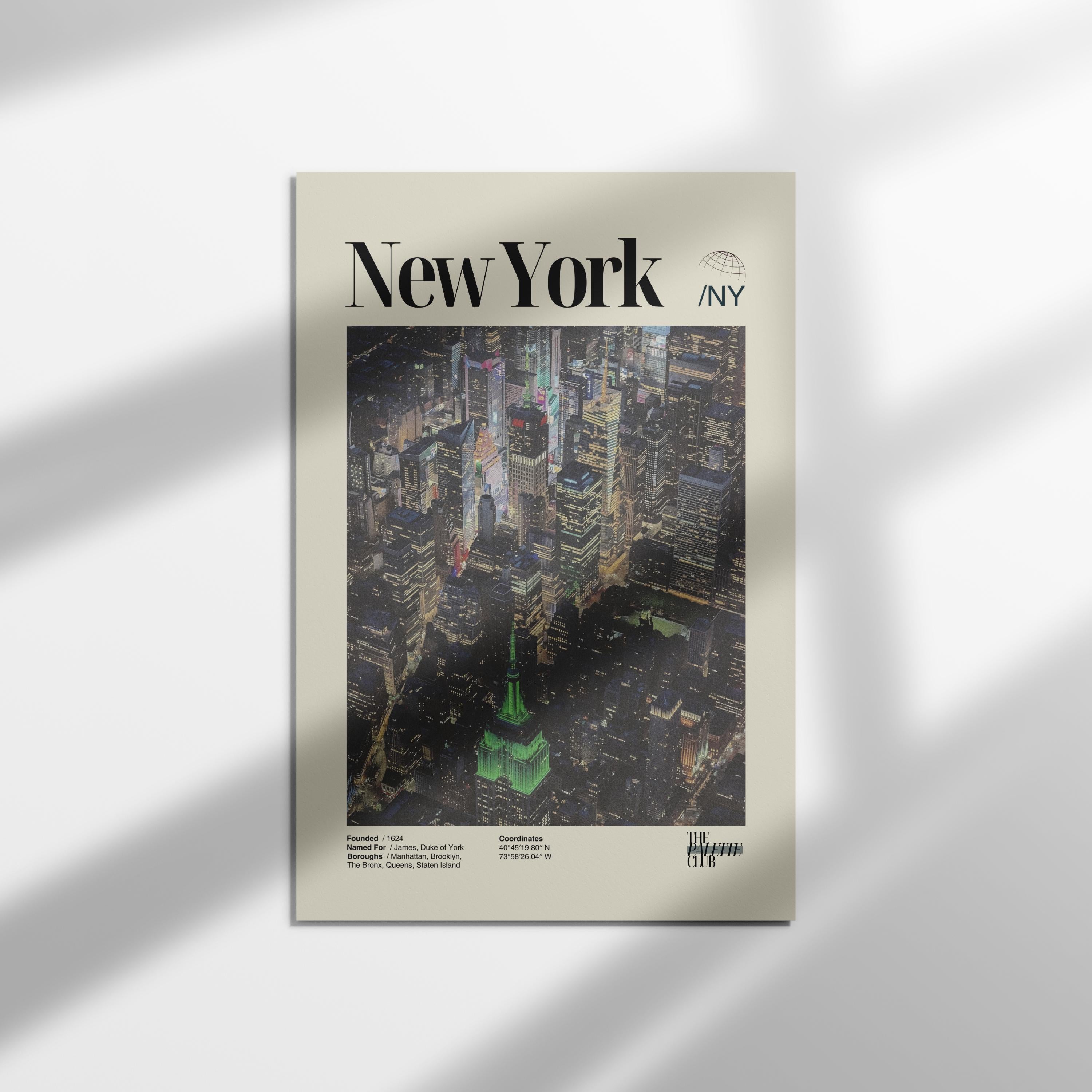 New York City Nighttime Skyline Print v3