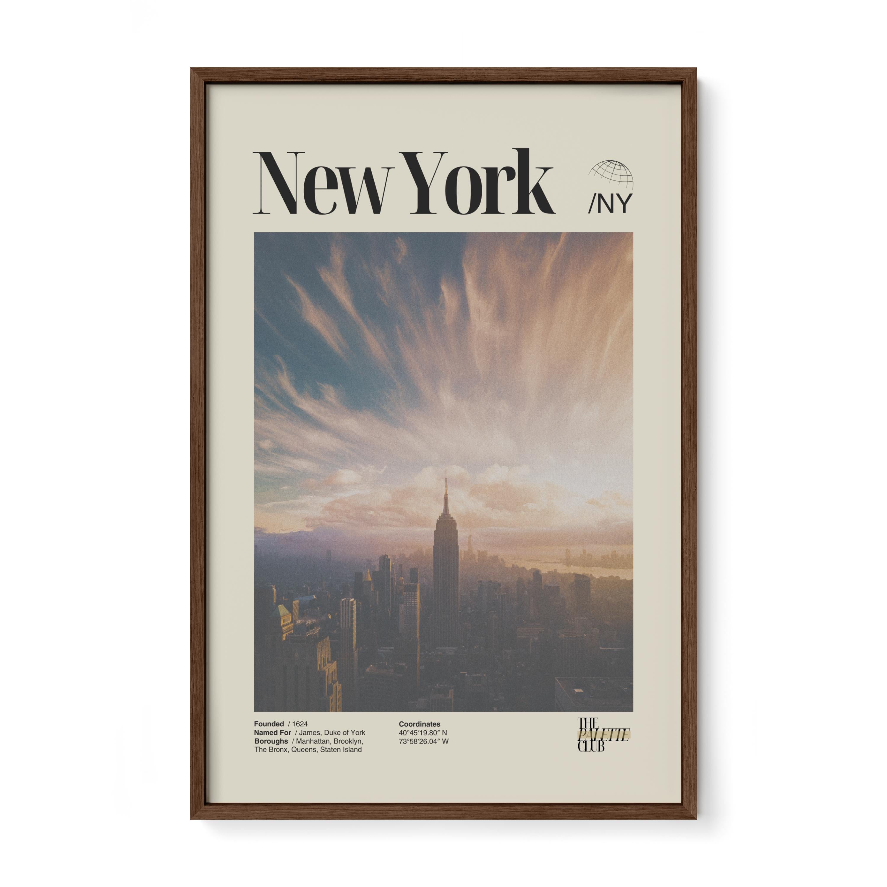 New York City Sunset Skyline Print v1