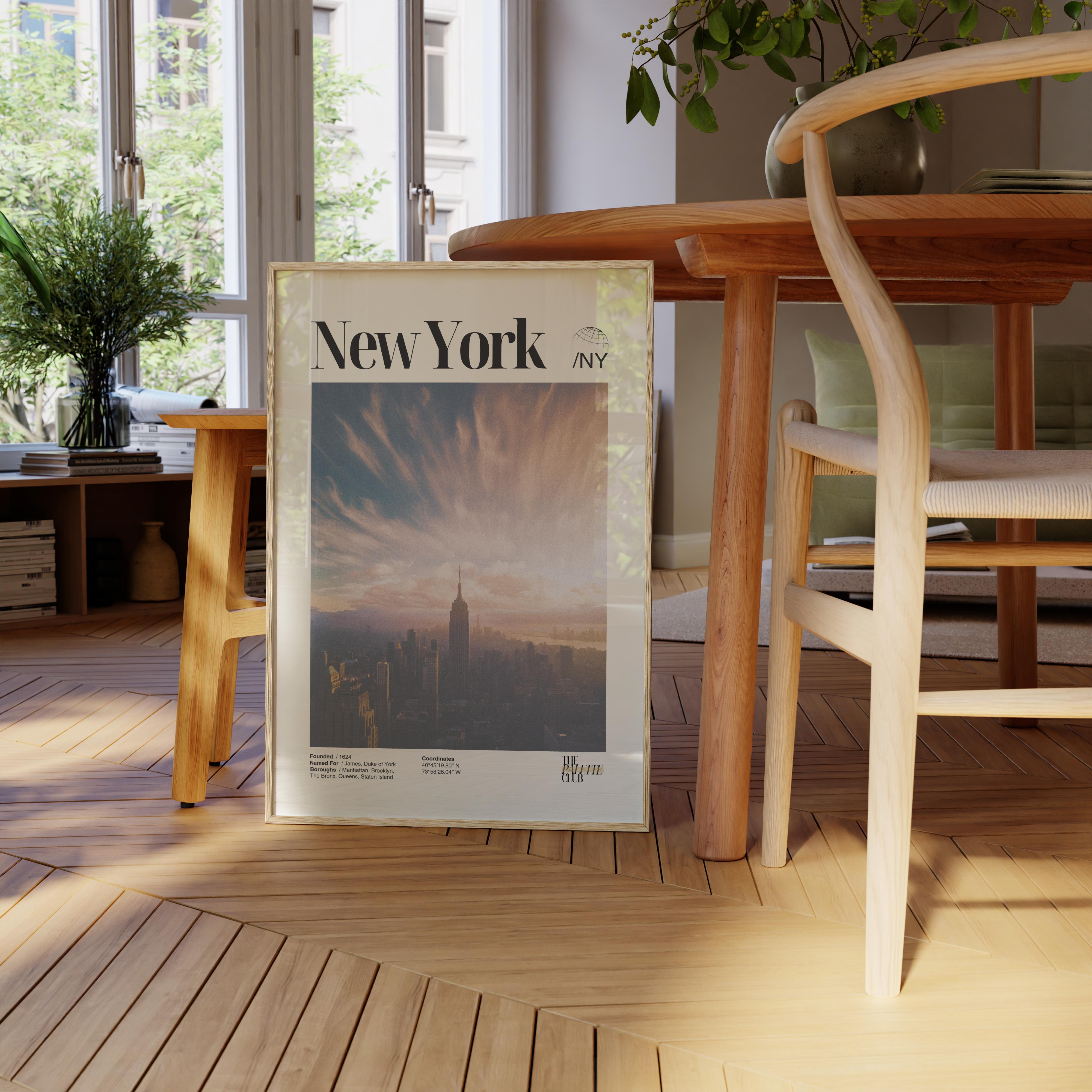 New York City Sunset Skyline Print v1