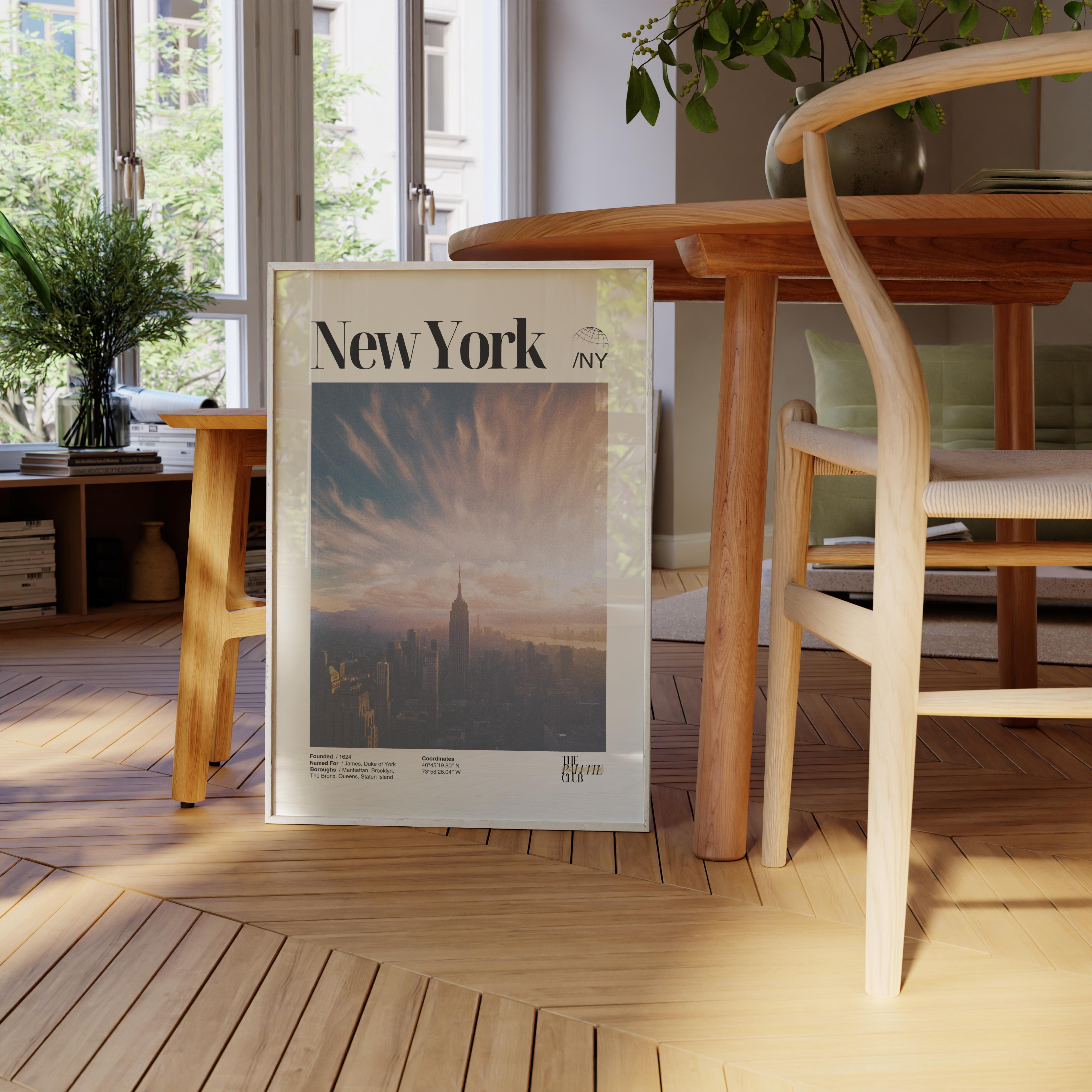 New York City Sunset Skyline Print v1