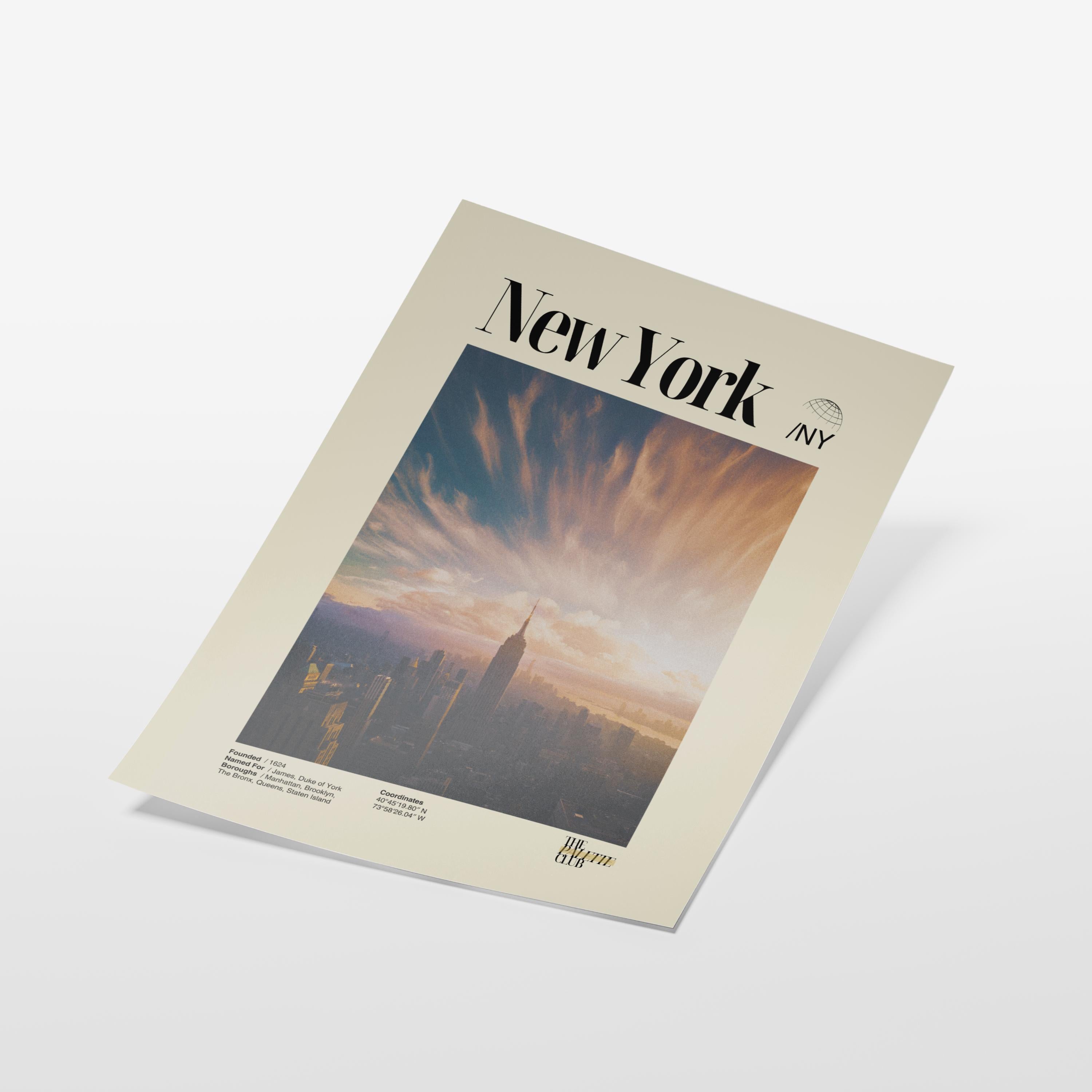 New York City Sunset Skyline Print v1
