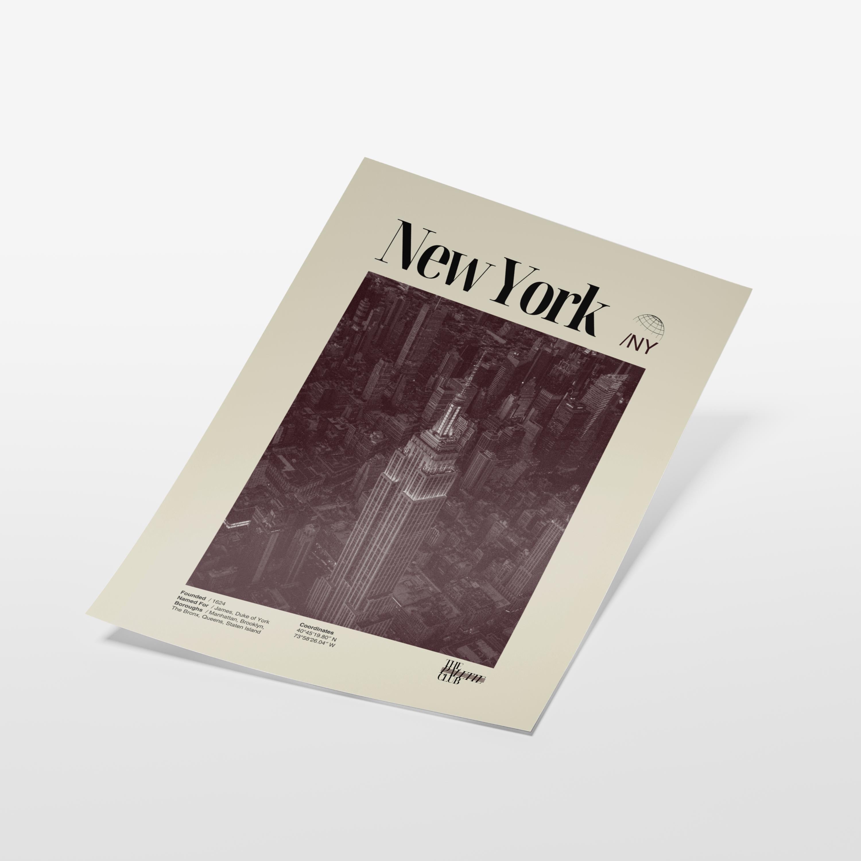 New York City Nighttime Skyline Print v2