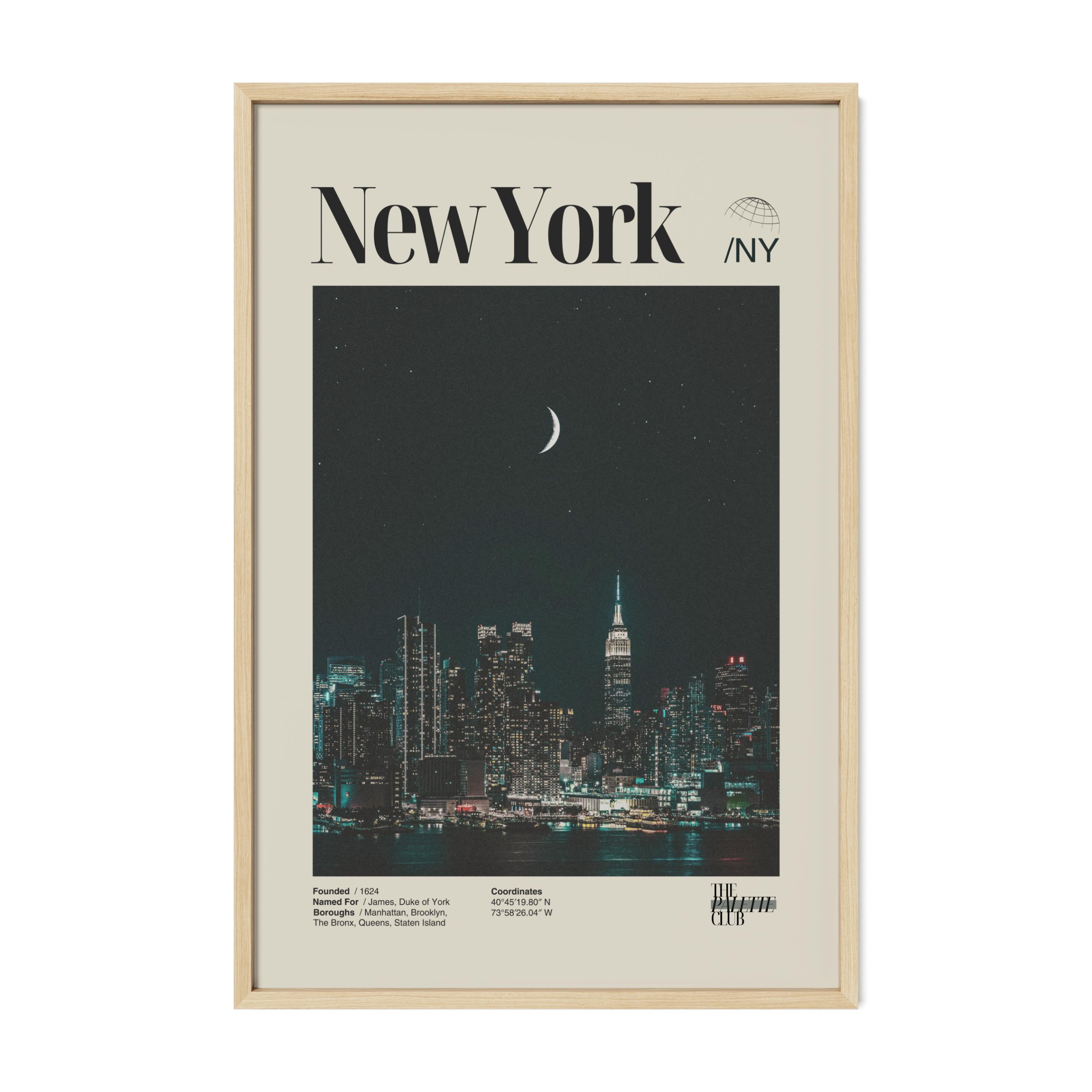 New York City Nighttime Skyline Print