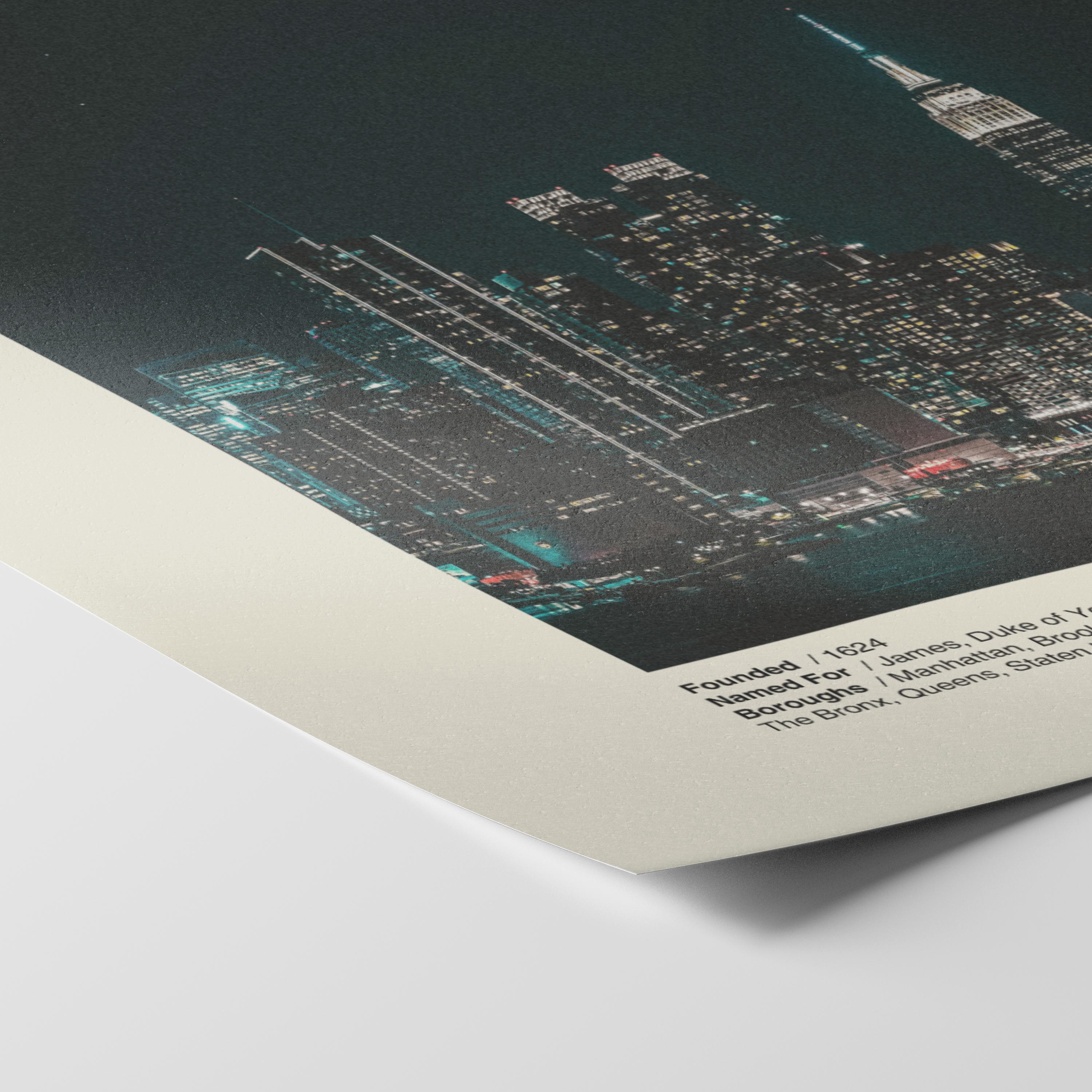 New York City Nighttime Skyline Print