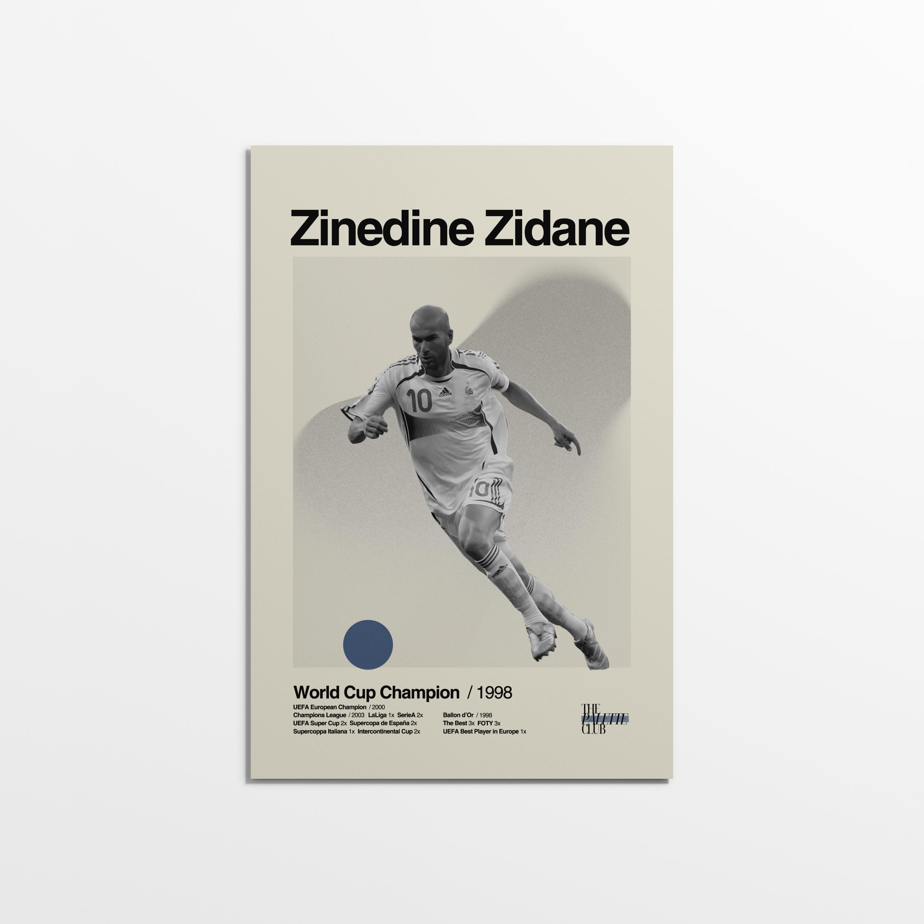 Zinedine Zidane France World Cup Print v1