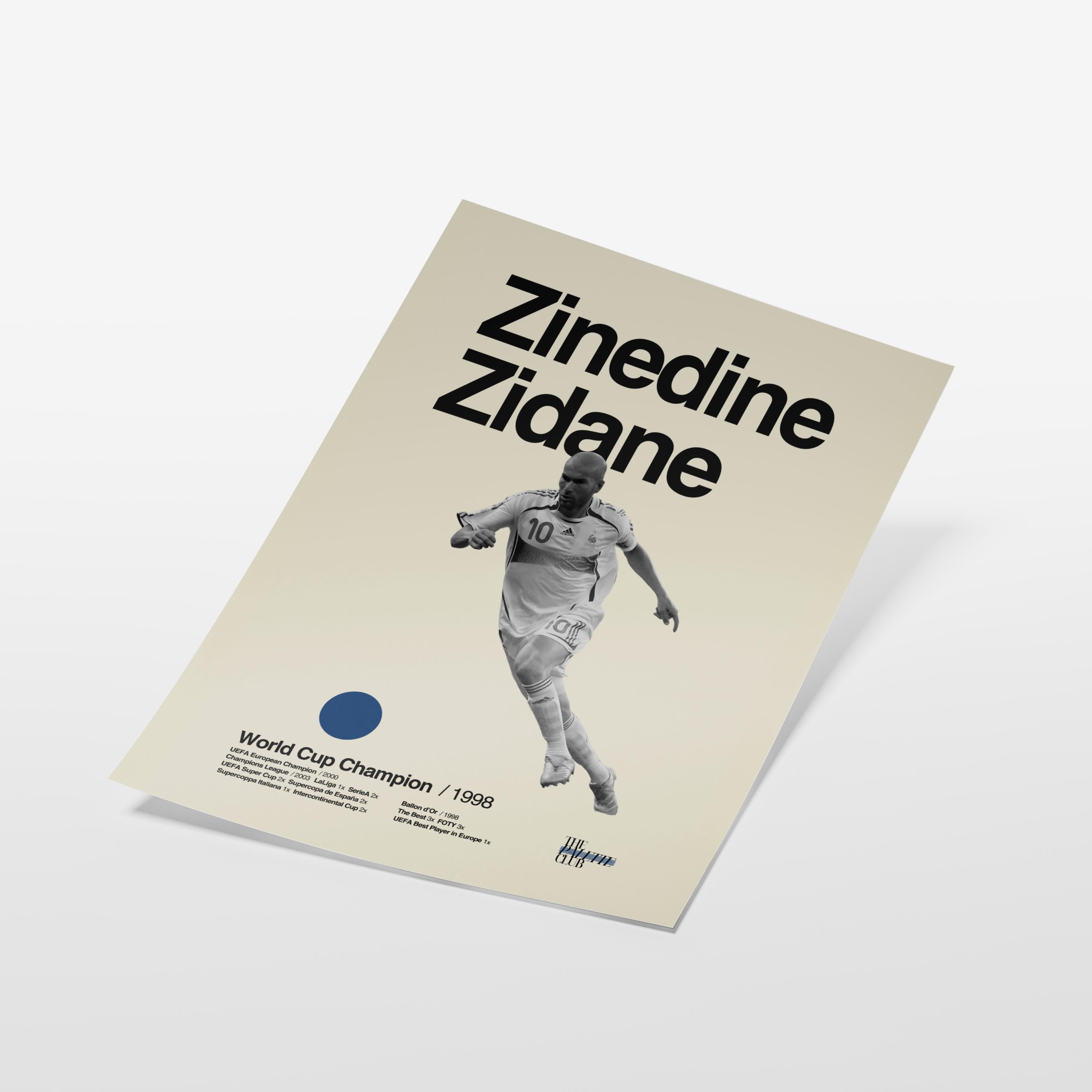 Zinedine Zidane France World Cup Print v2