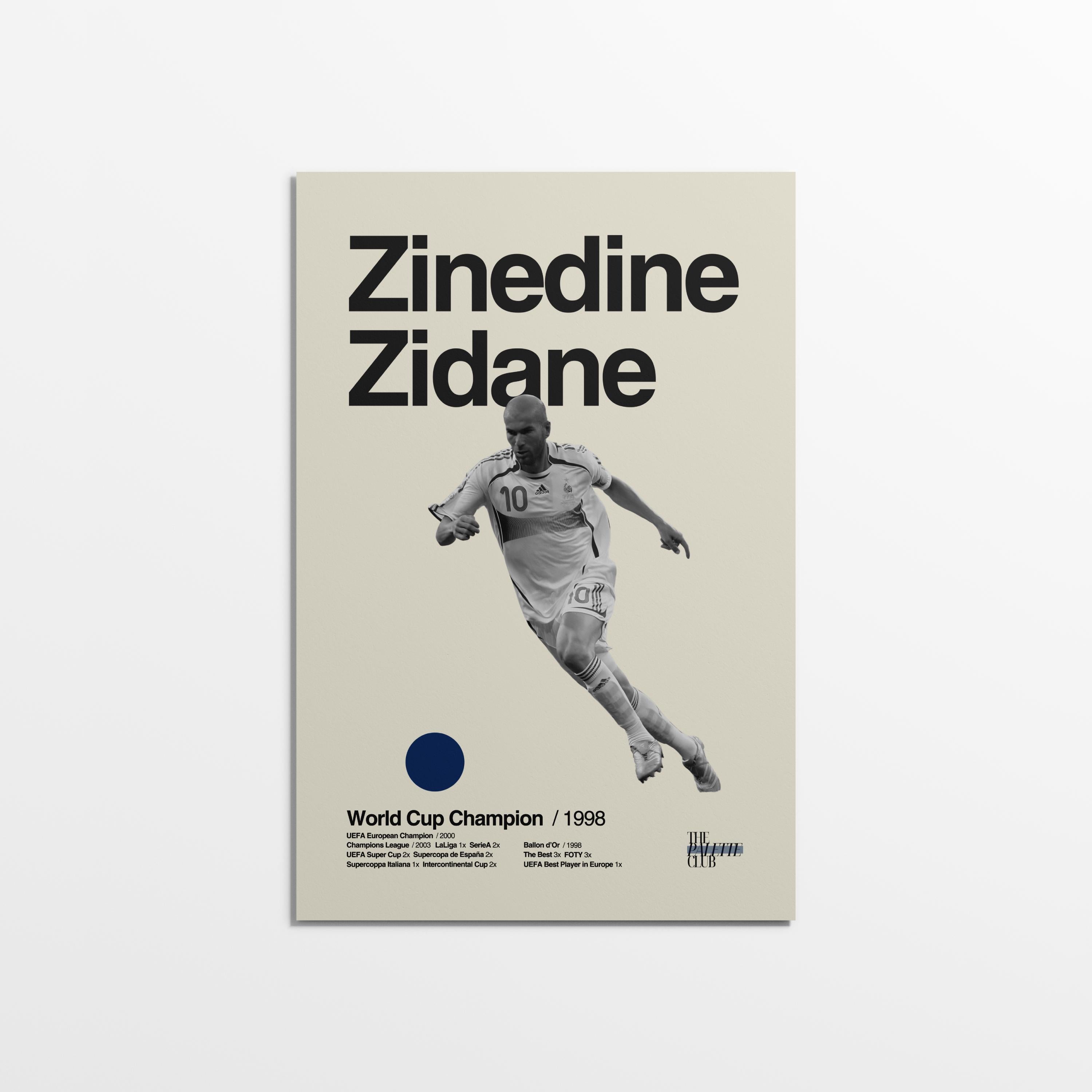 Zinedine Zidane France World Cup Print v2