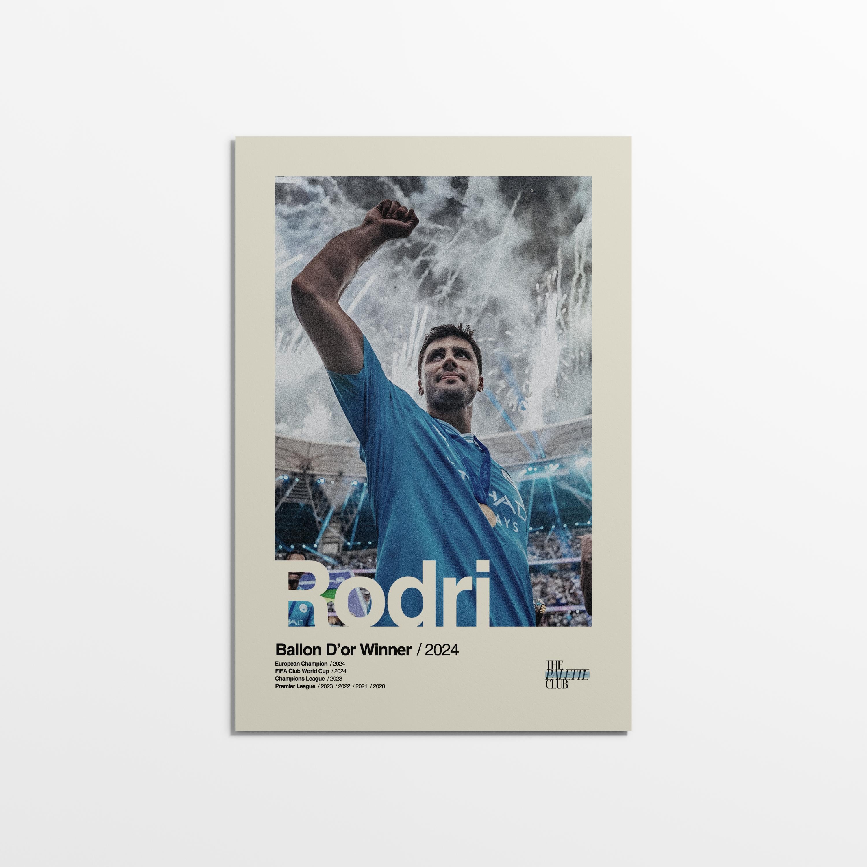 Rodri Manchester City Treble Print v2