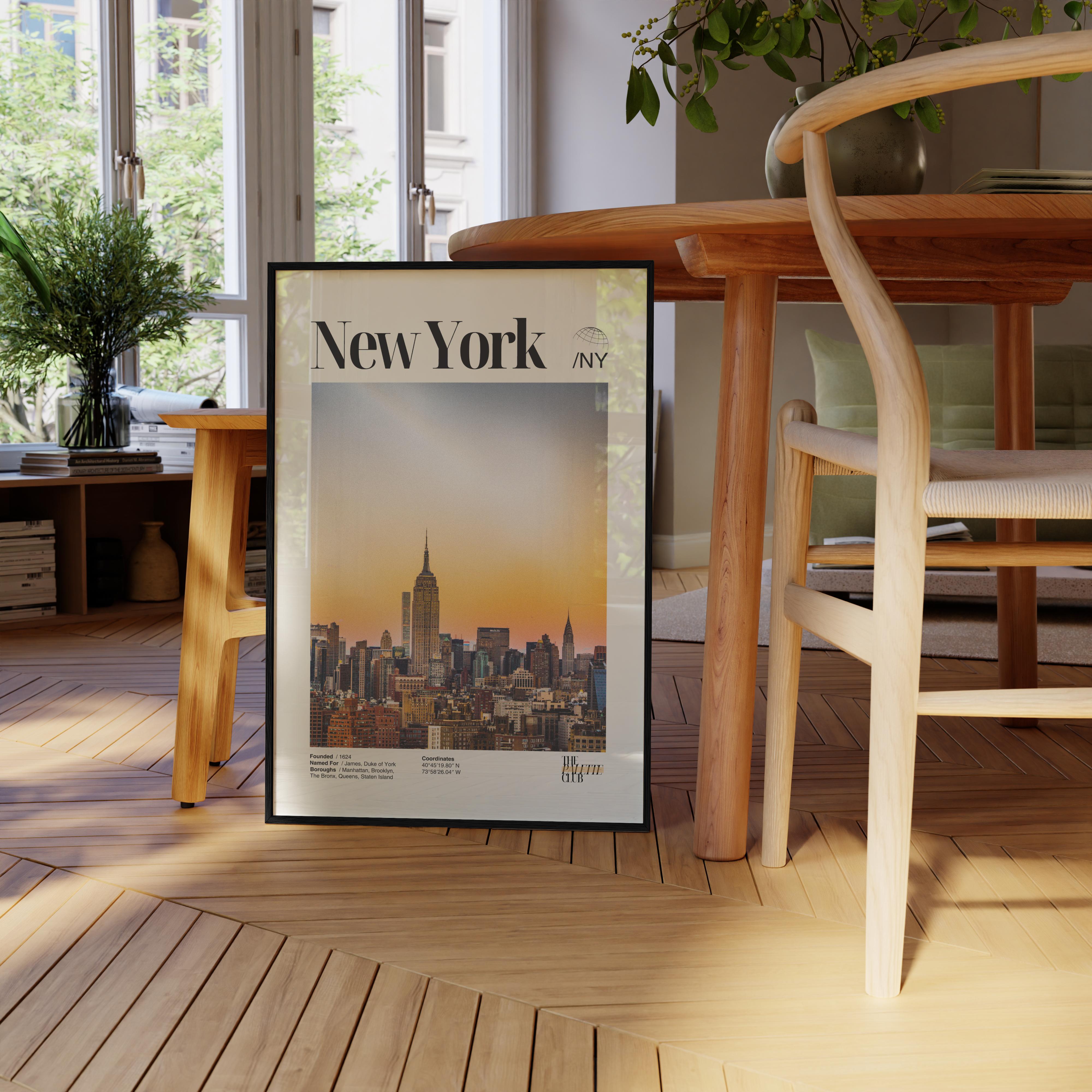 New York City Sunset Skyline Print v2