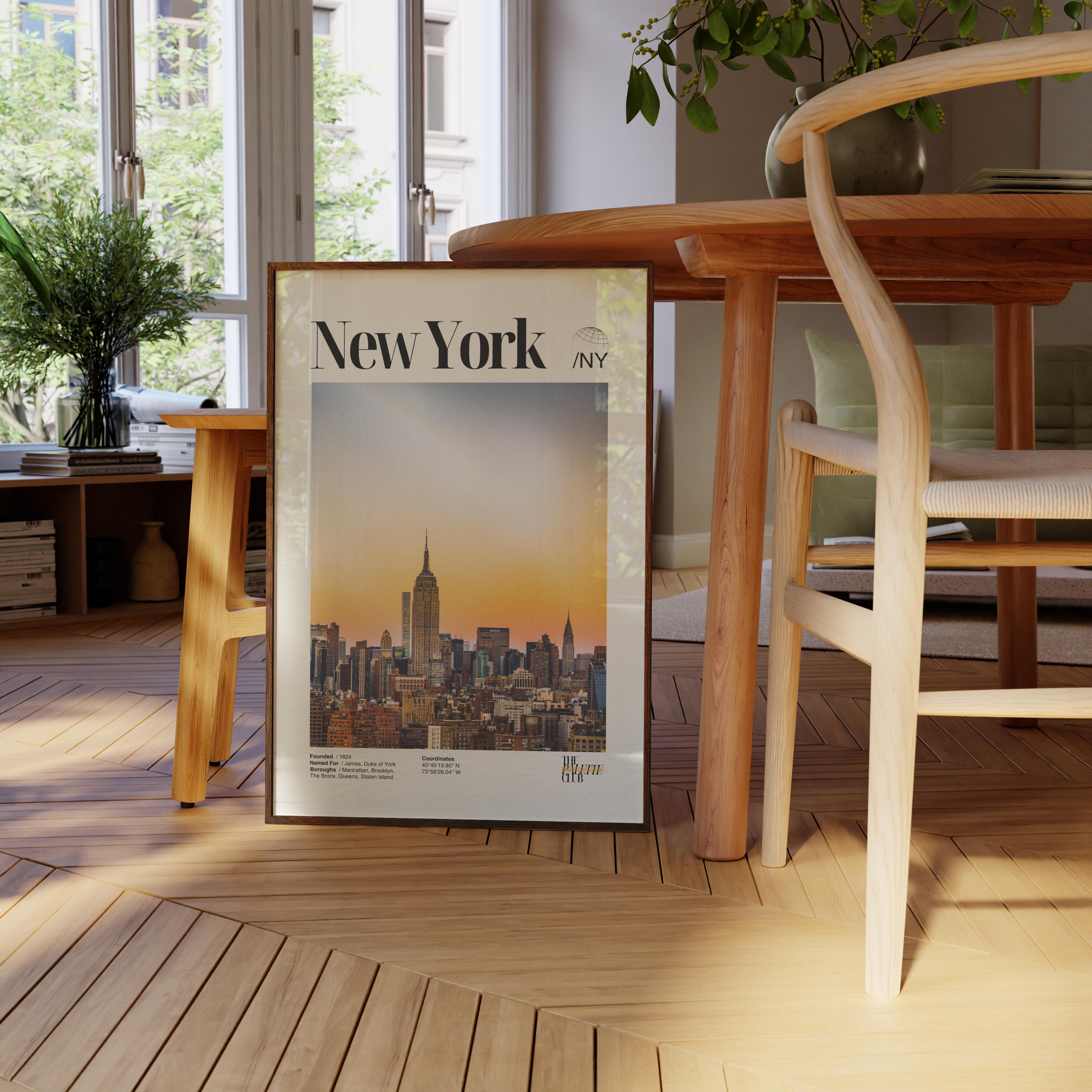 New York City Sunset Skyline Print v2