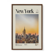 New York City Sunset Skyline Print v2