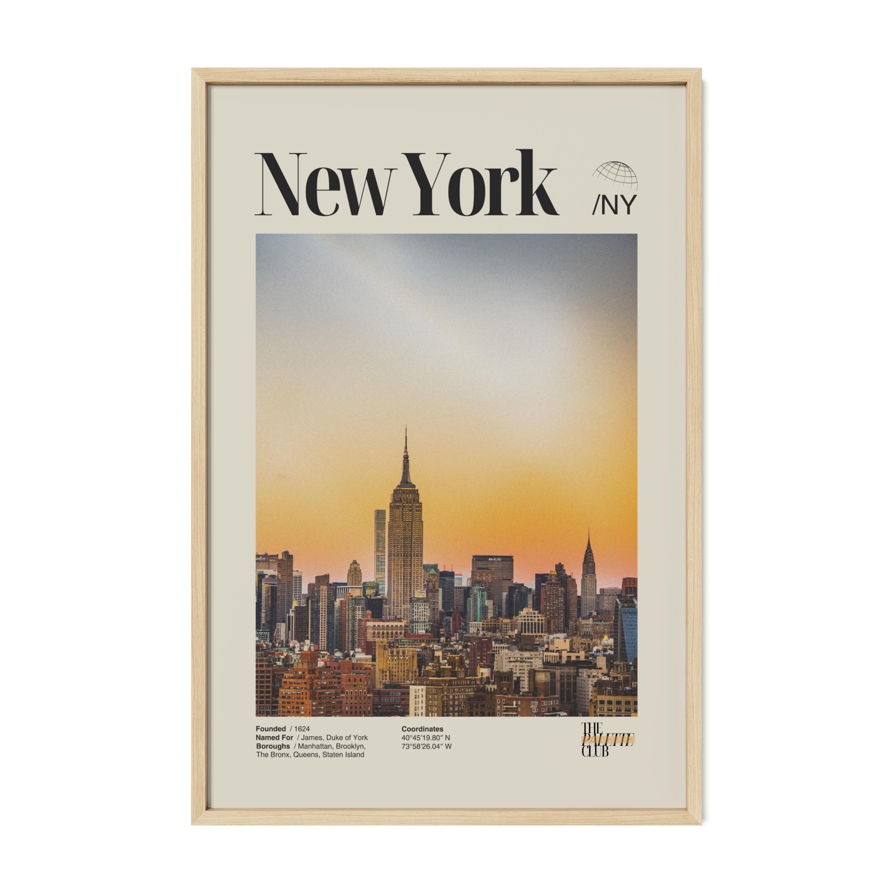 New York City Sunset Skyline Print v2
