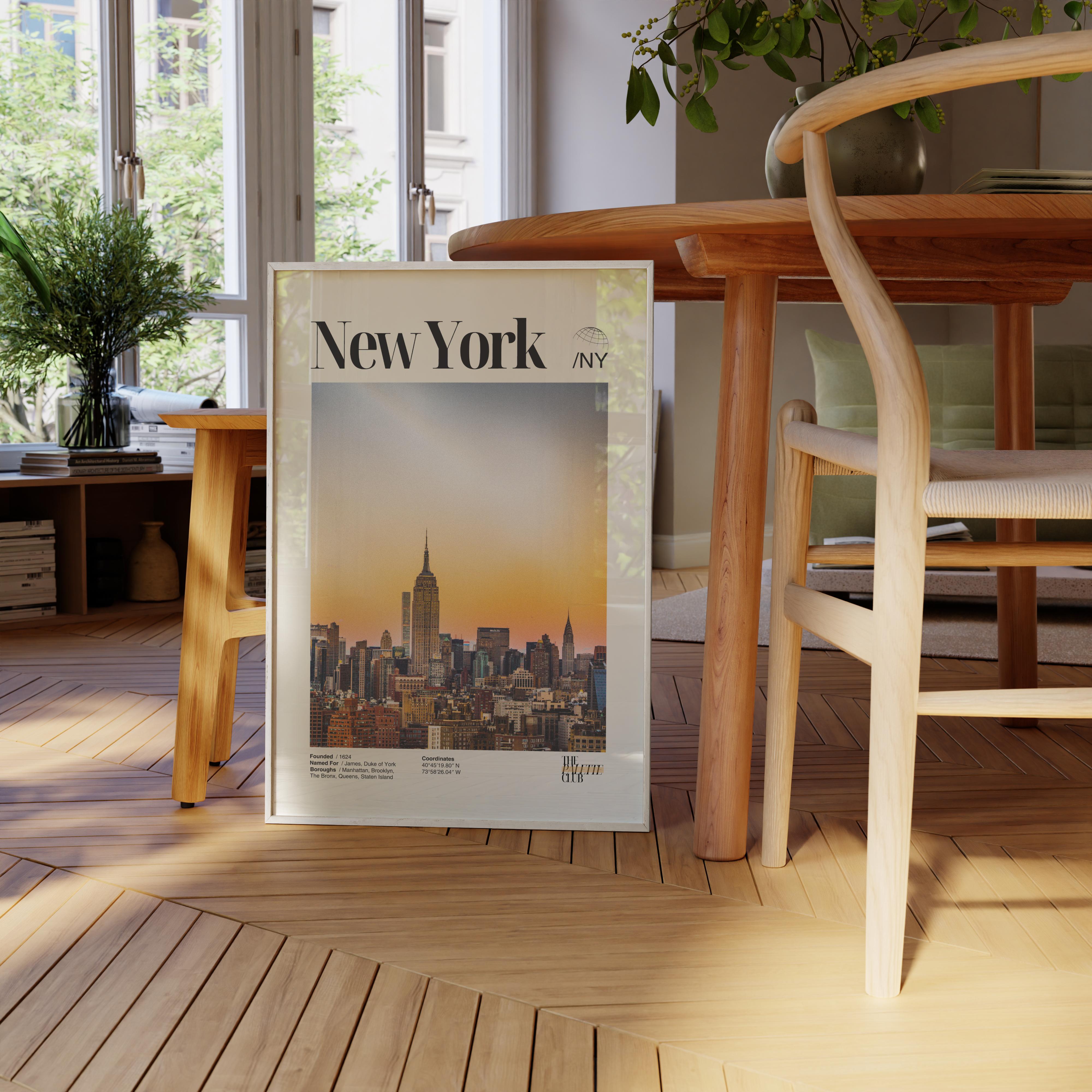 New York City Sunset Skyline Print v2