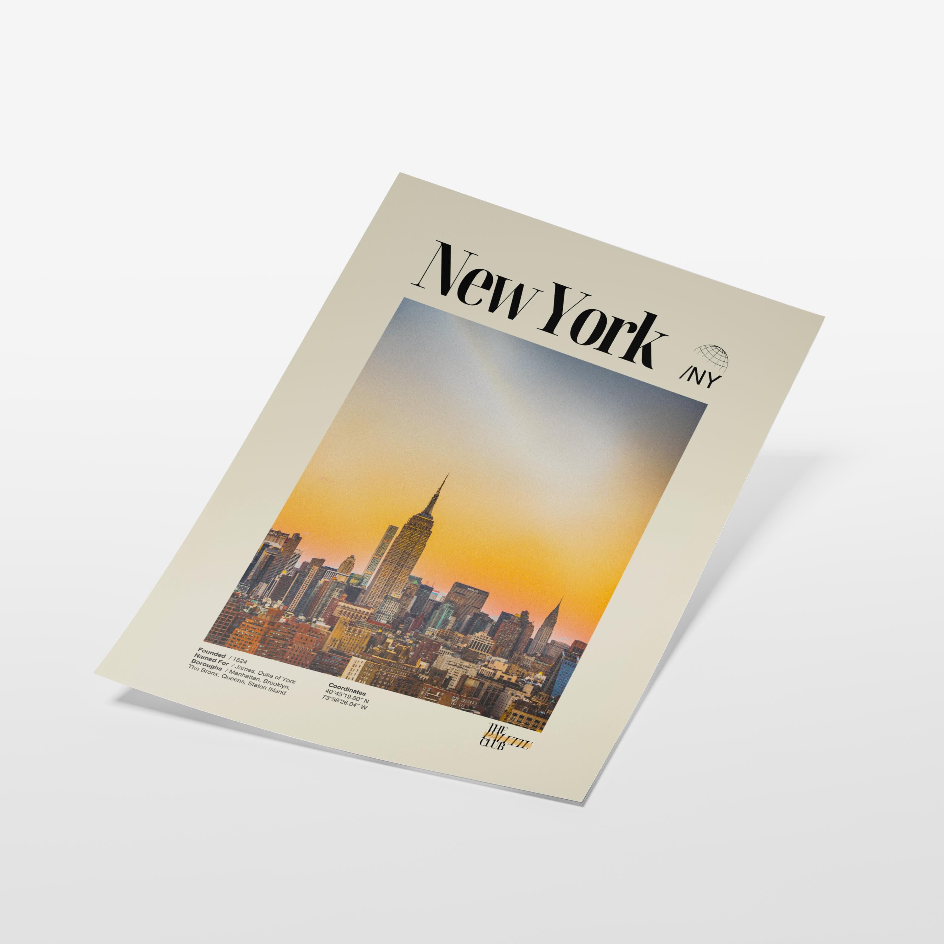 New York City Sunset Skyline Print v2