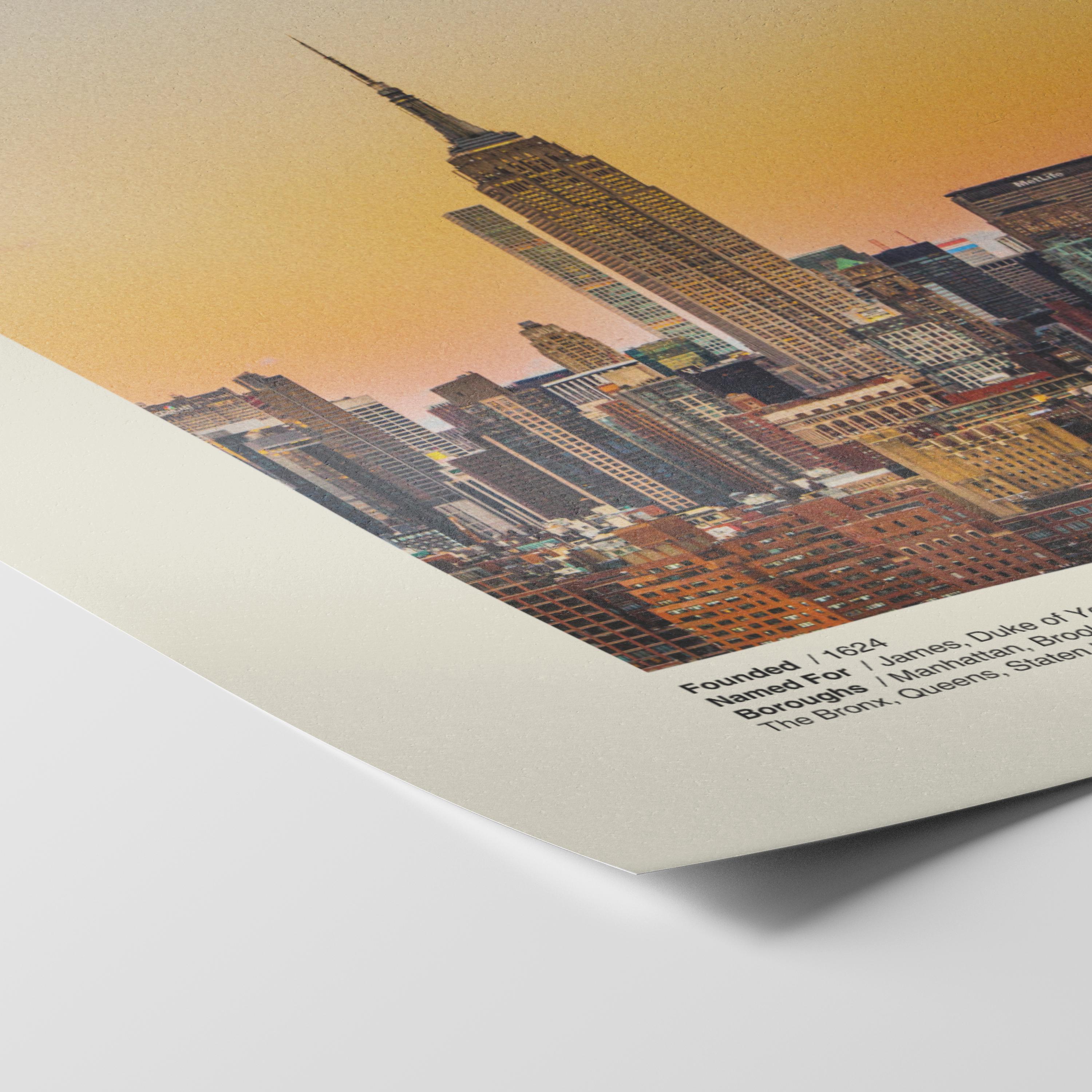 New York City Sunset Skyline Print v2