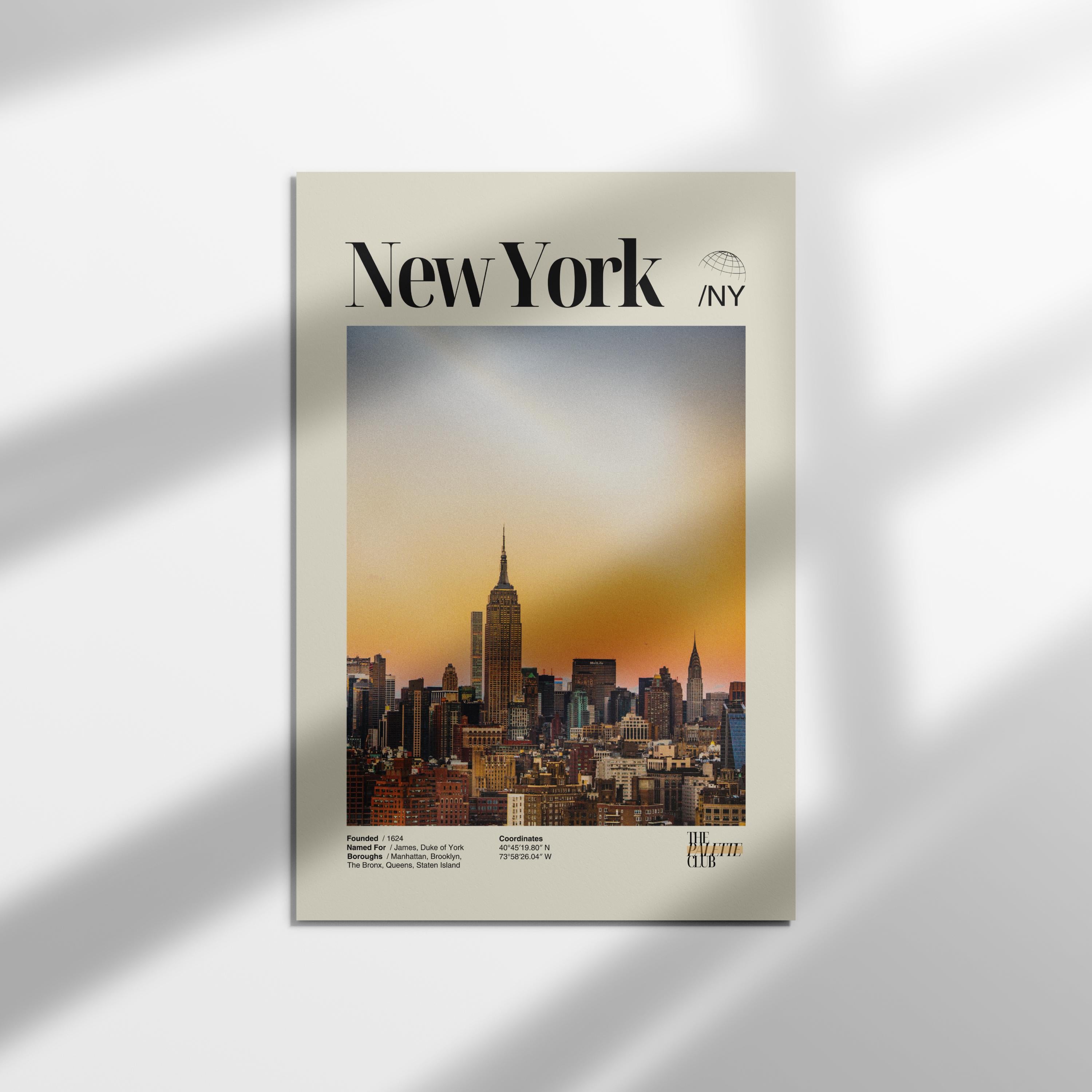 New York City Sunset Skyline Print v2