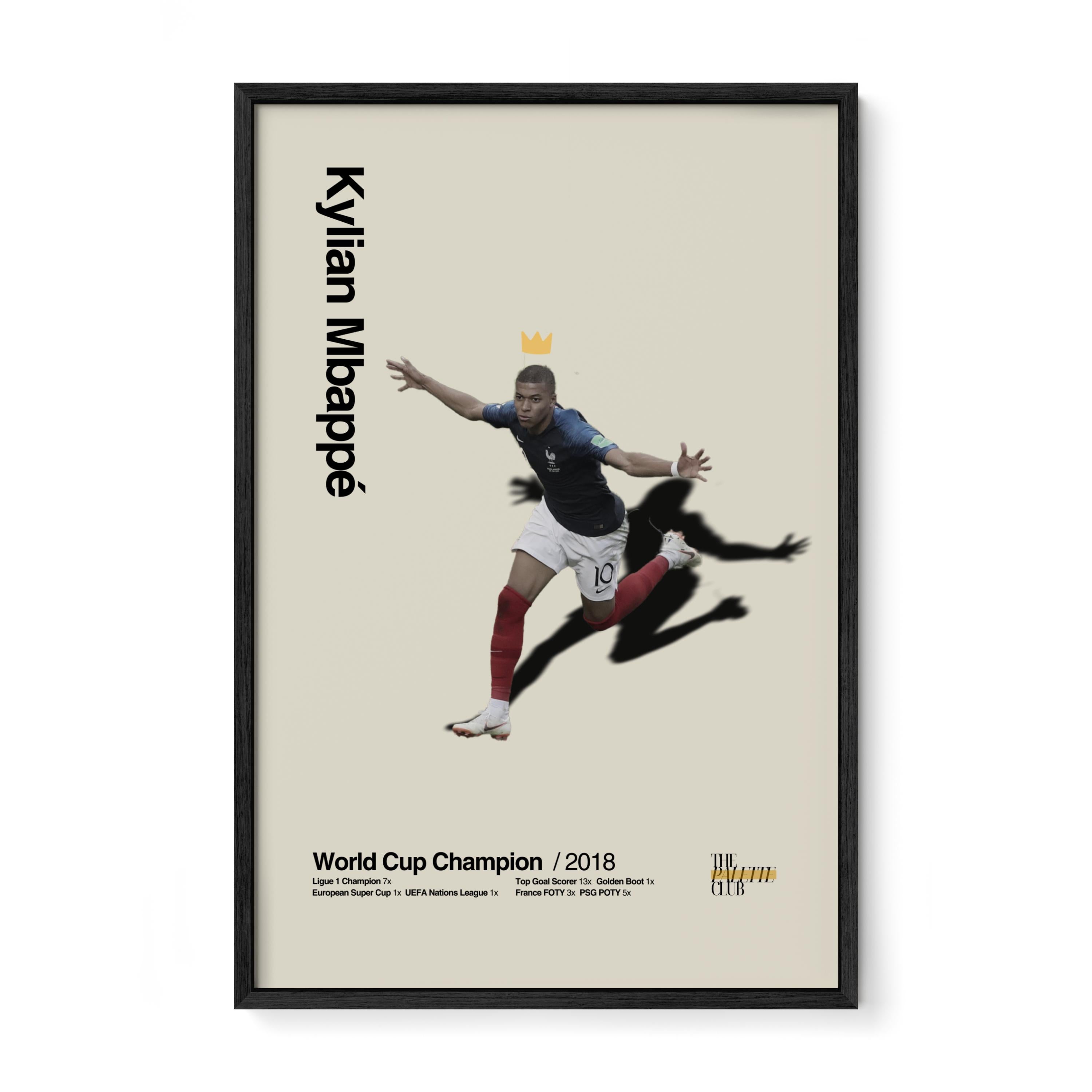 Kylian Mbappé France World Cup Golden Crown Print