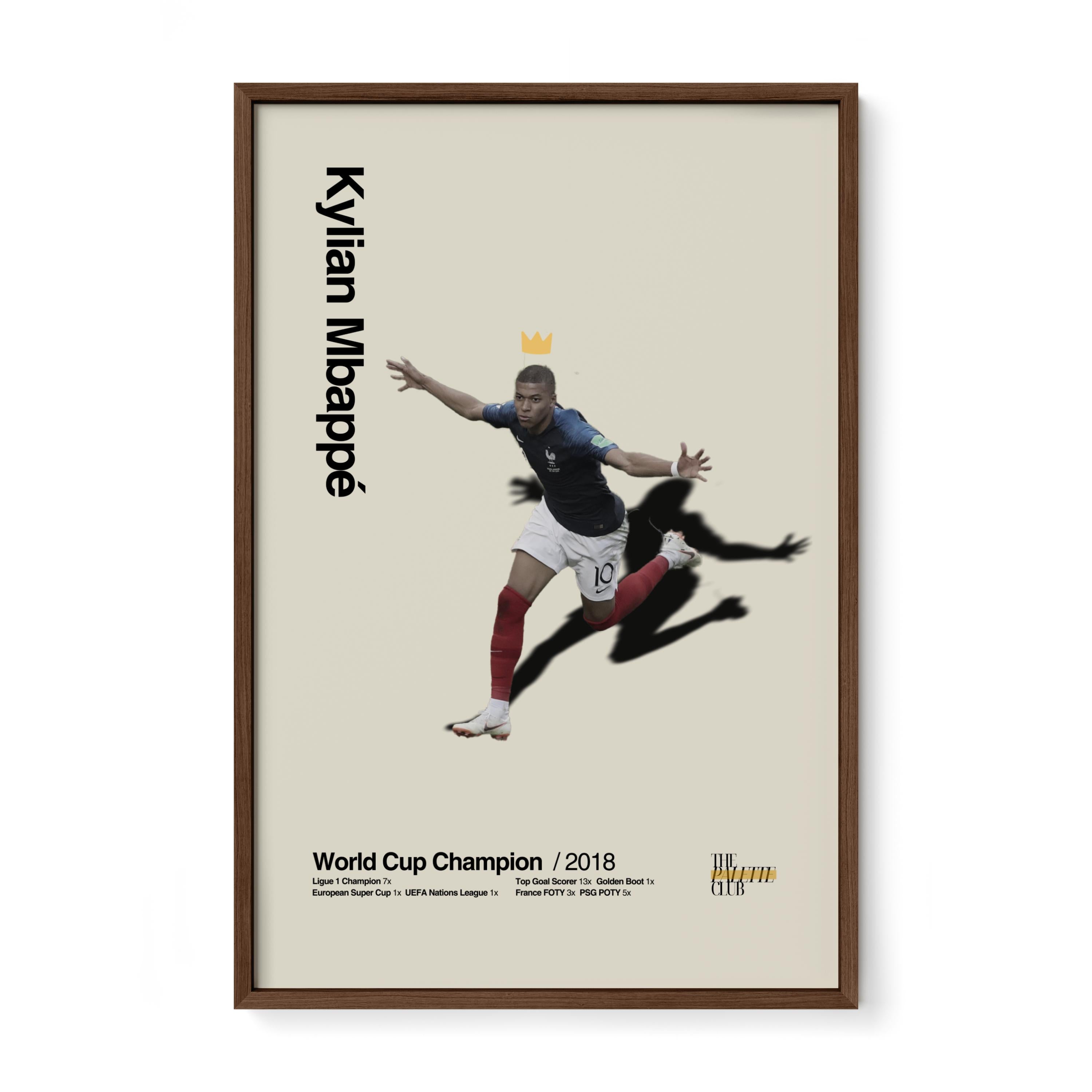 Kylian Mbappé France World Cup Golden Crown Print