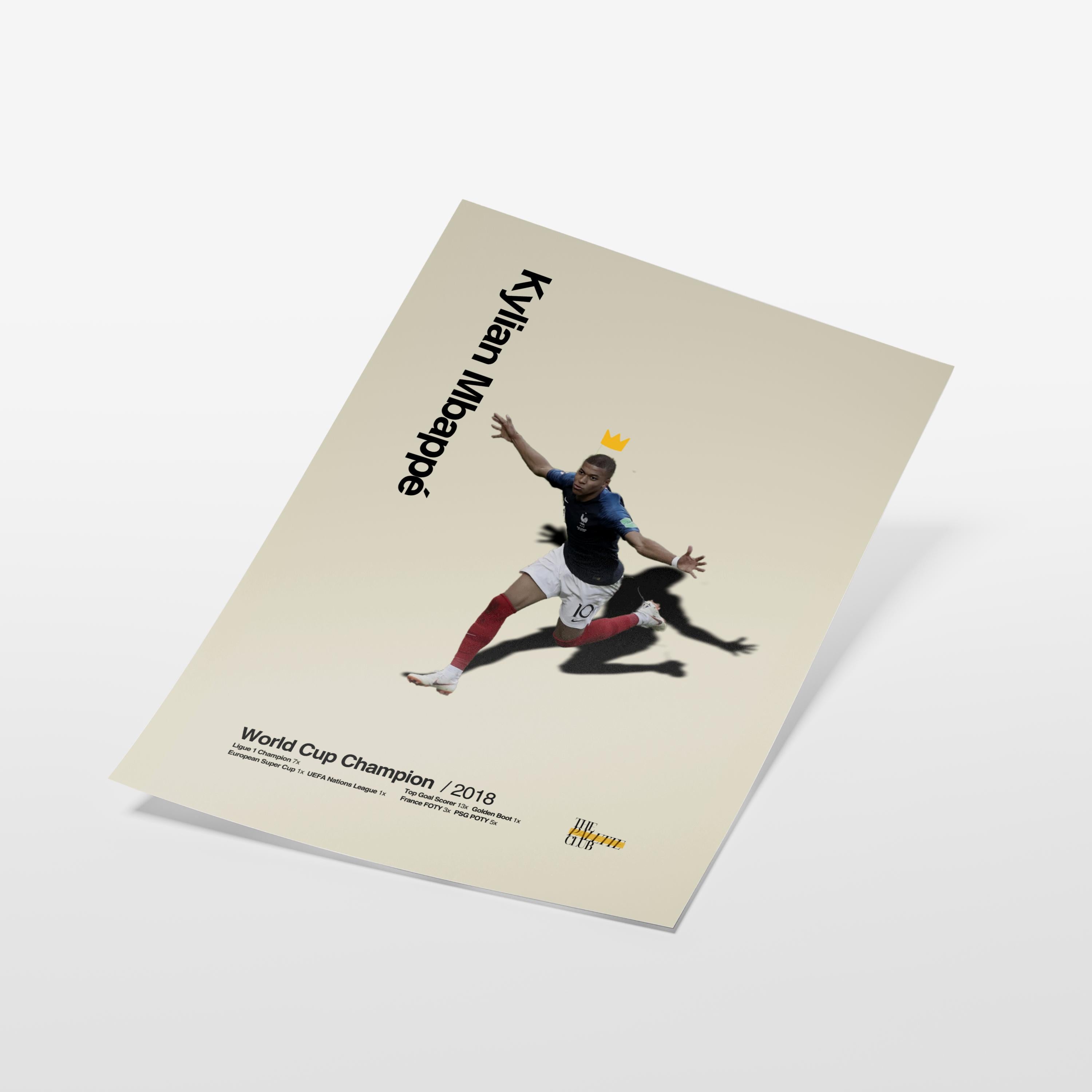Kylian Mbappé France World Cup Golden Crown Print