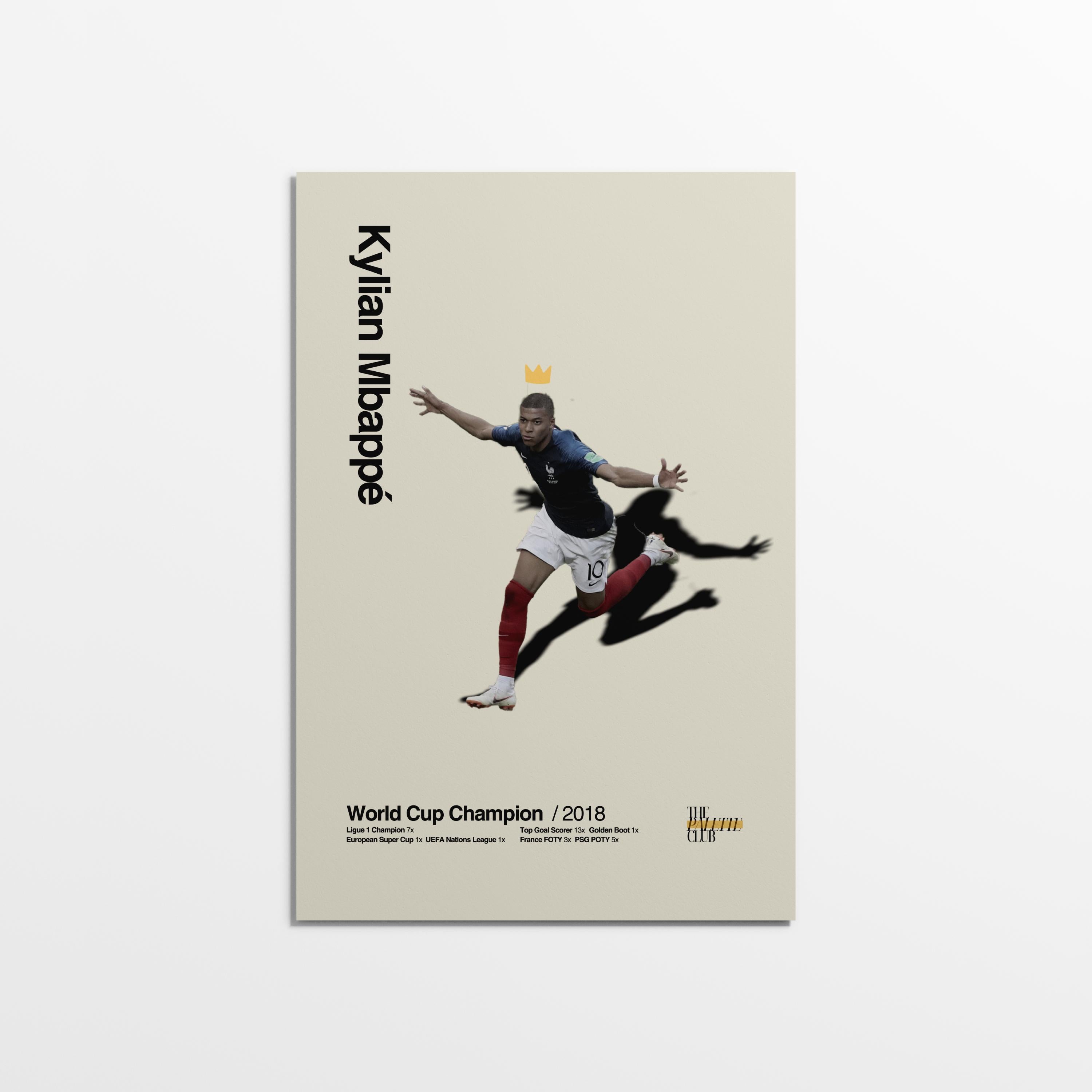 Kylian Mbappé France World Cup Golden Crown Print