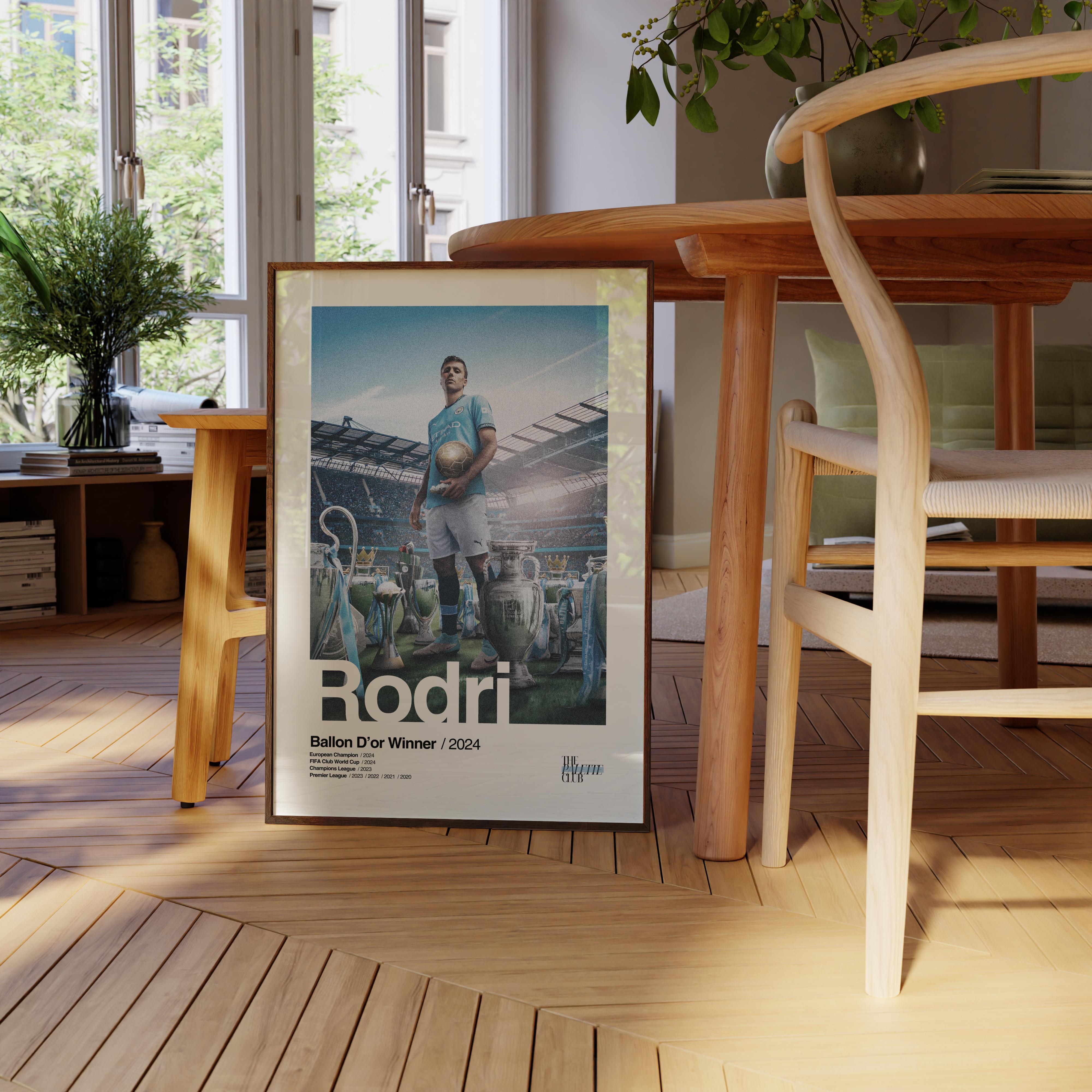 Rodri Manchester City Treble Print v1