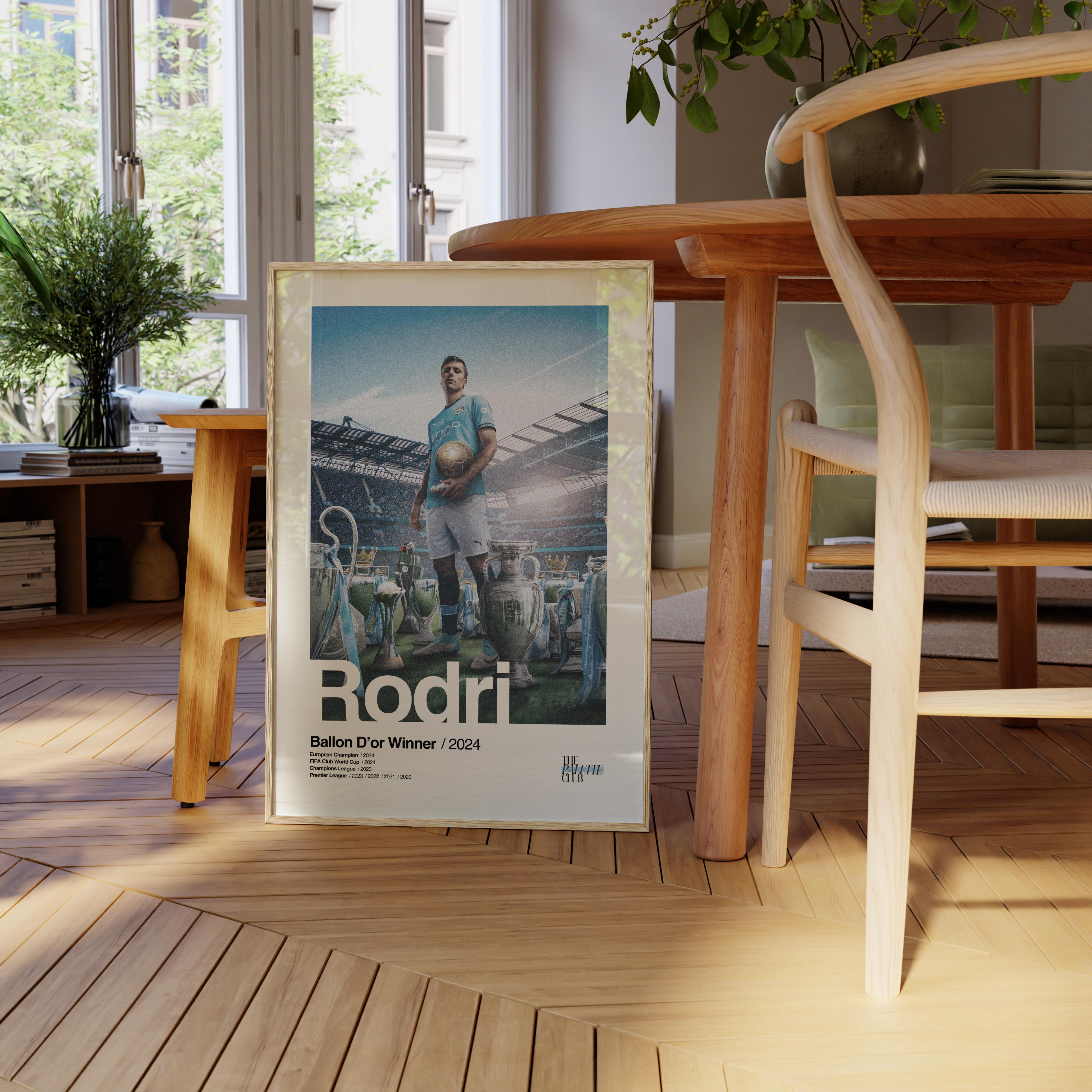Rodri Manchester City Treble Print v1