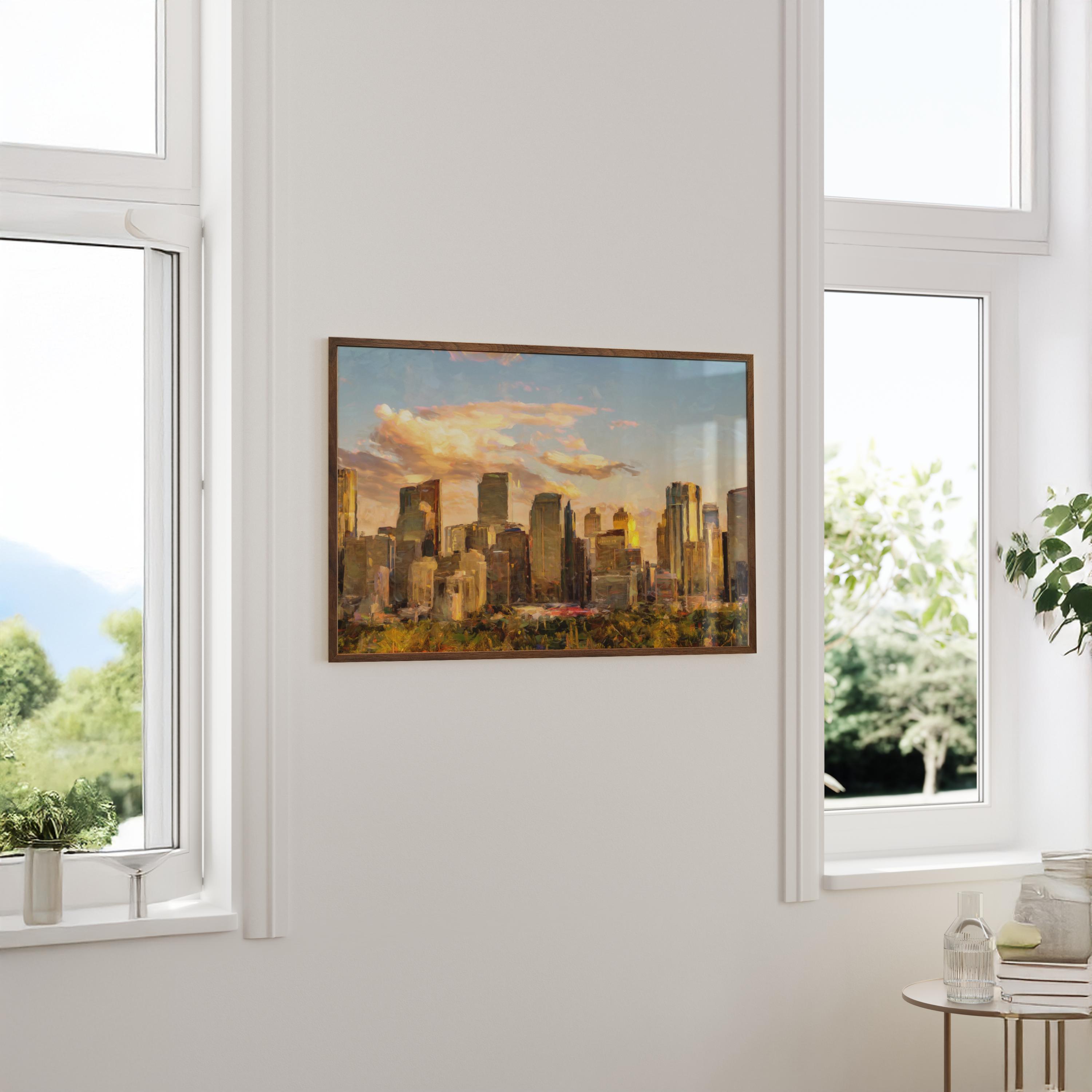 Calgary Summer Skyline - Oil Painting Print