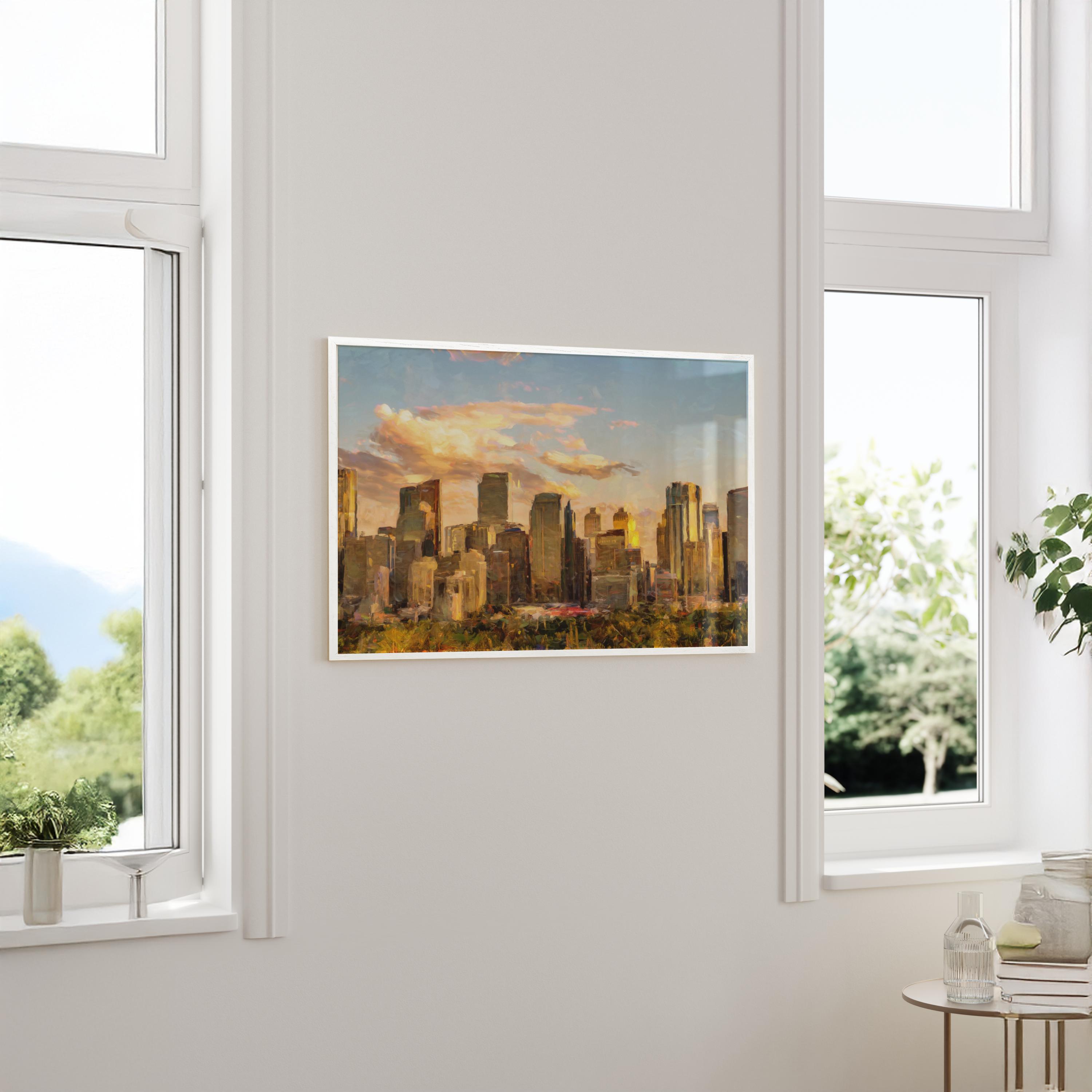 Calgary Summer Skyline - Oil Painting Print