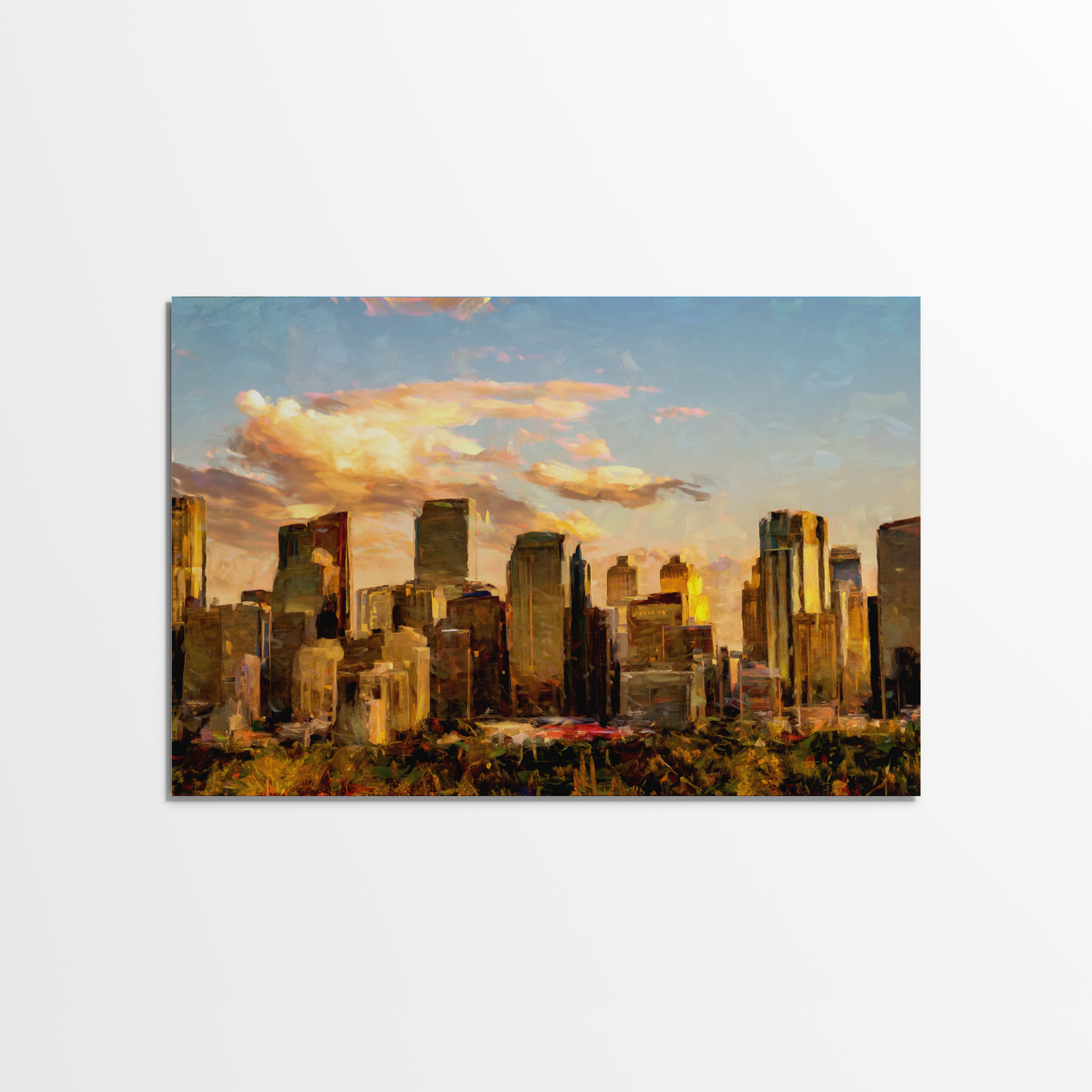 Calgary Sunset Skyline - Oil Painting Print