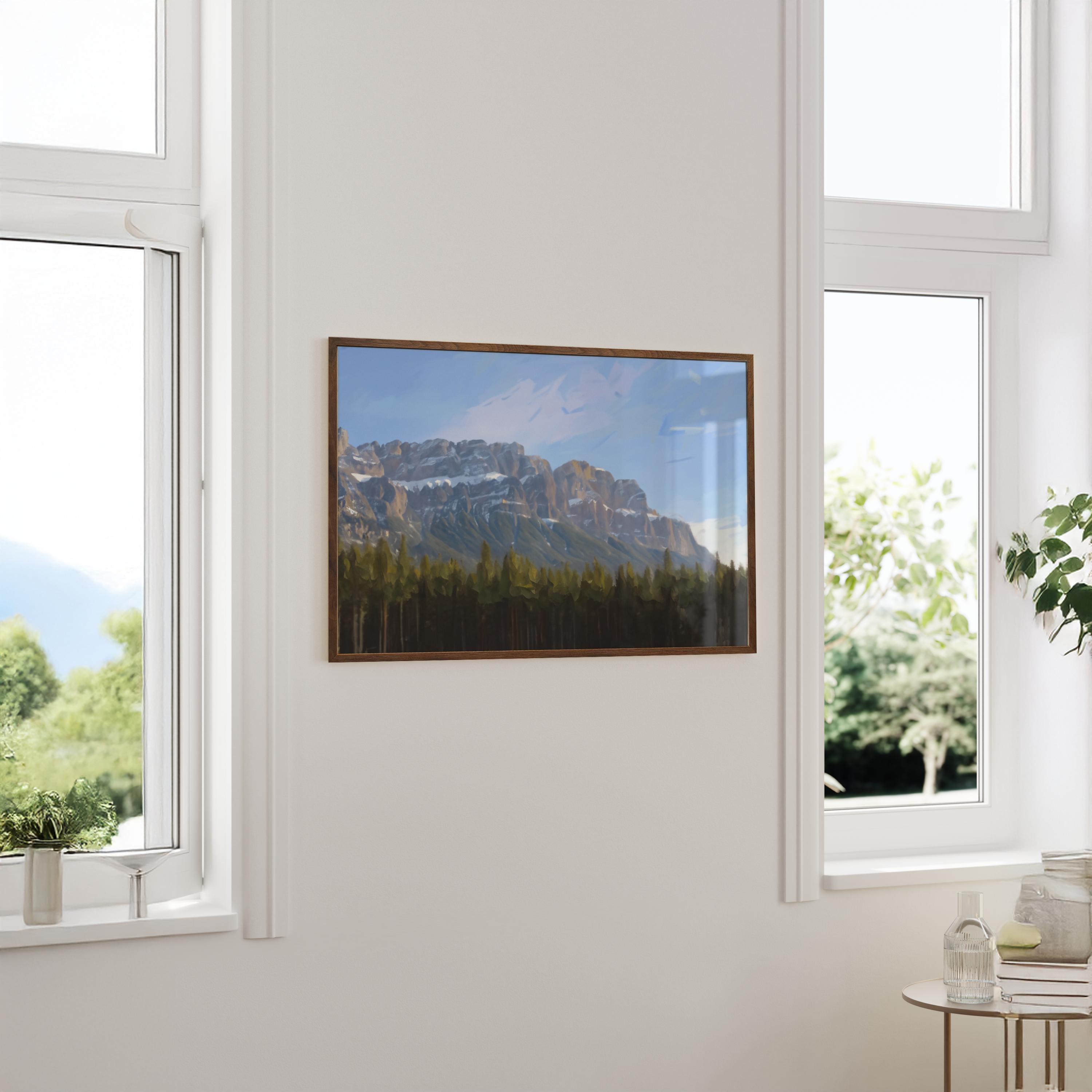 Banff Castle Mountain - Oil Painting Print