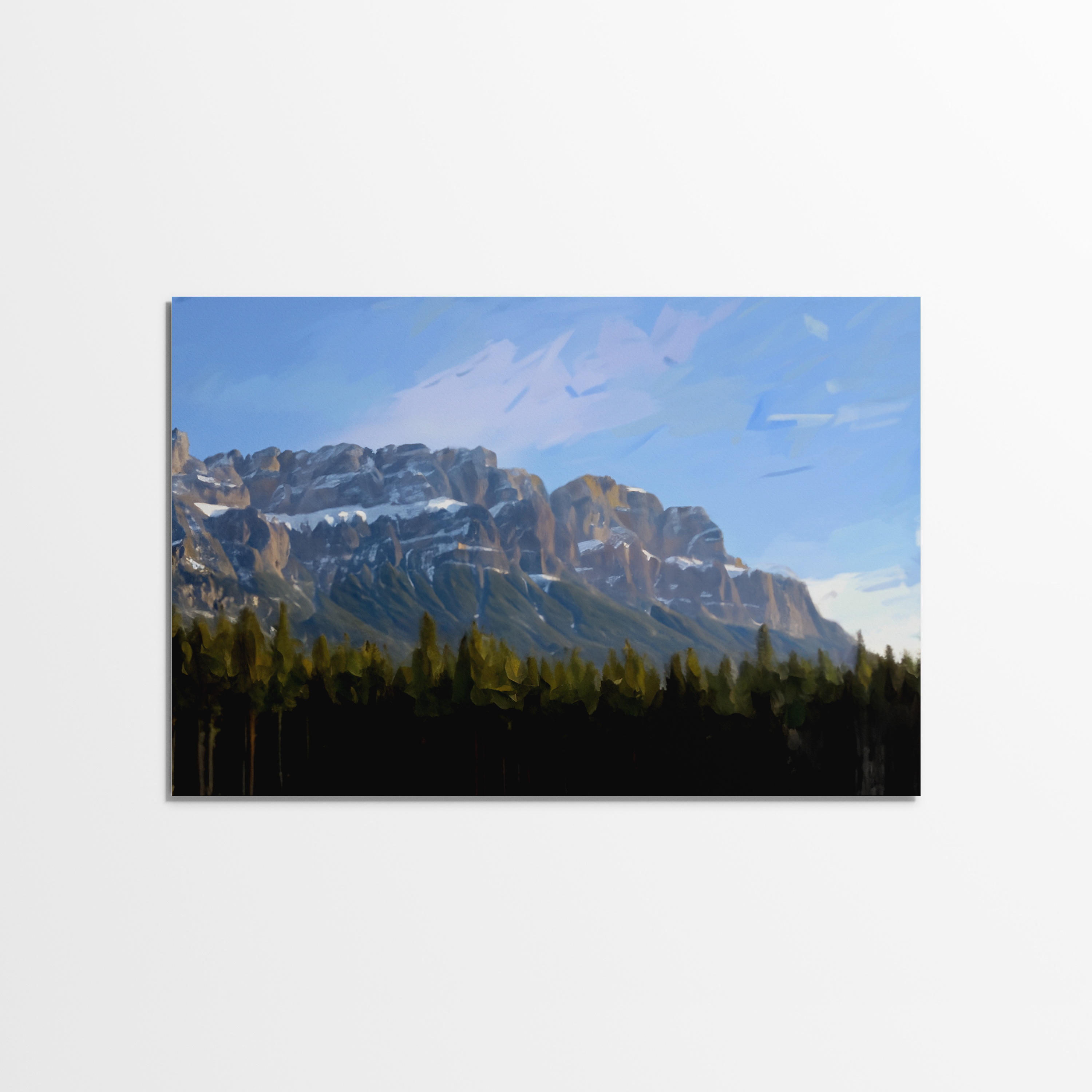 Banff Castle Mountain - Oil Painting Print