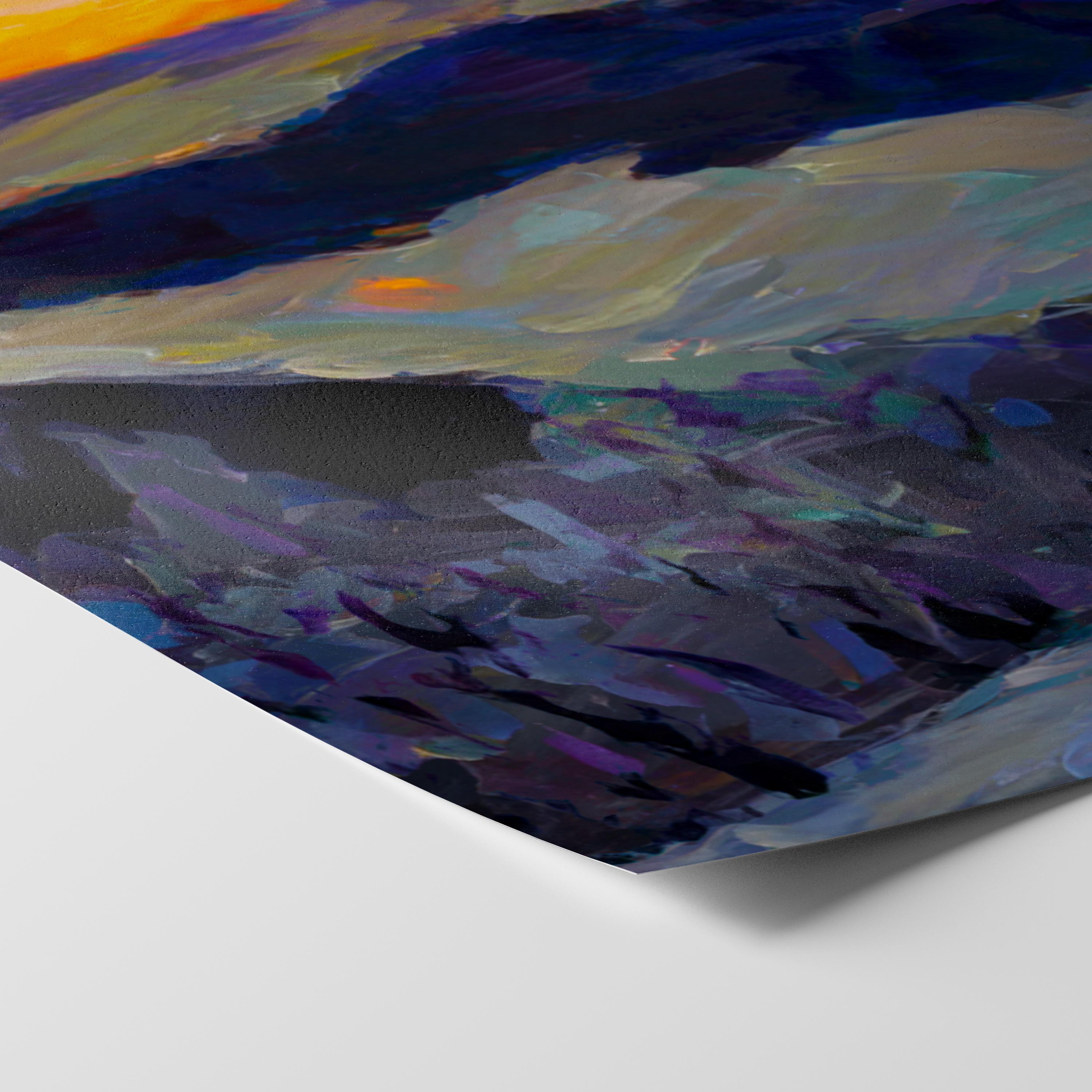 Cypress Mountain Sunset - Oil Painting Print