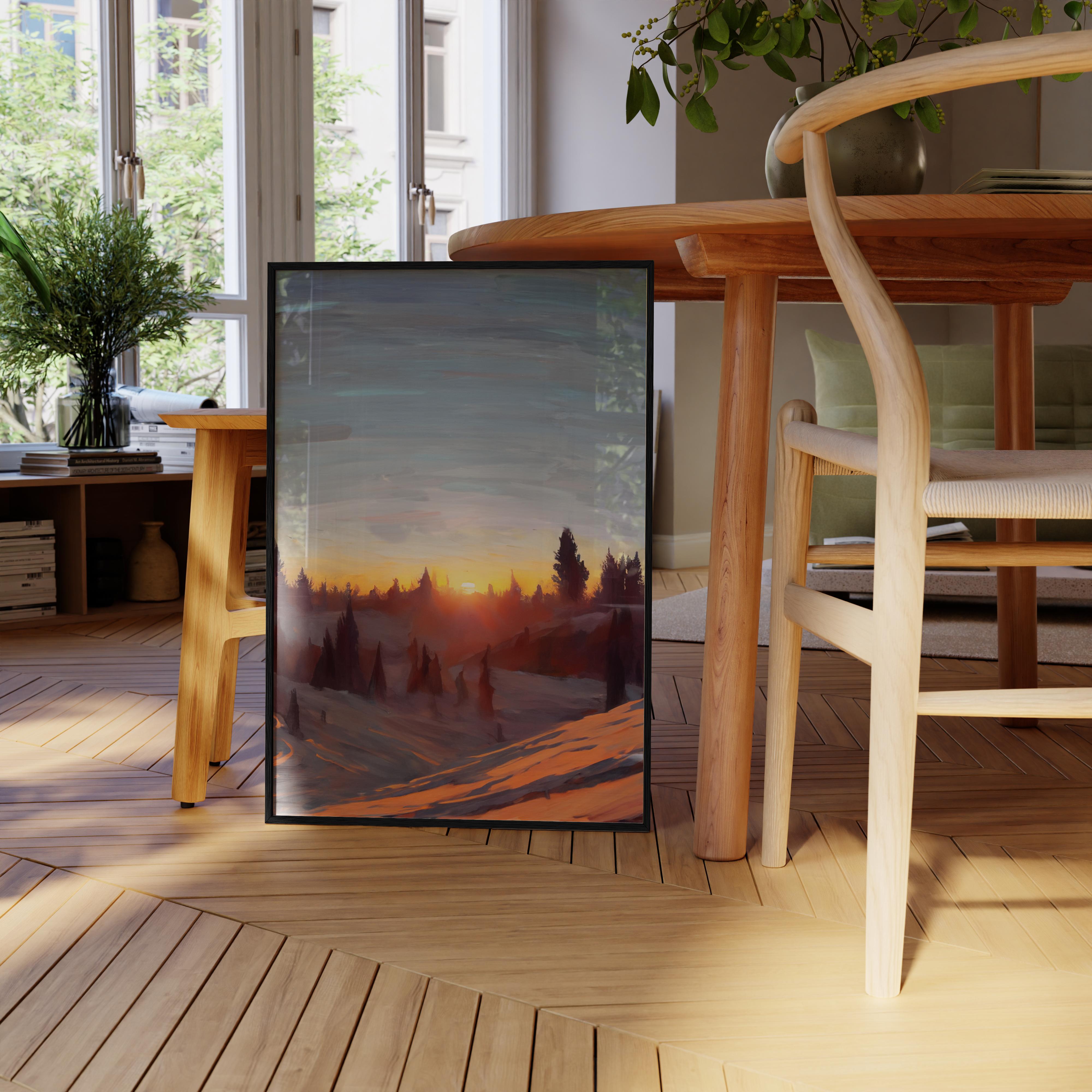 Cypress Mountain Sunset - Oil Painting Print