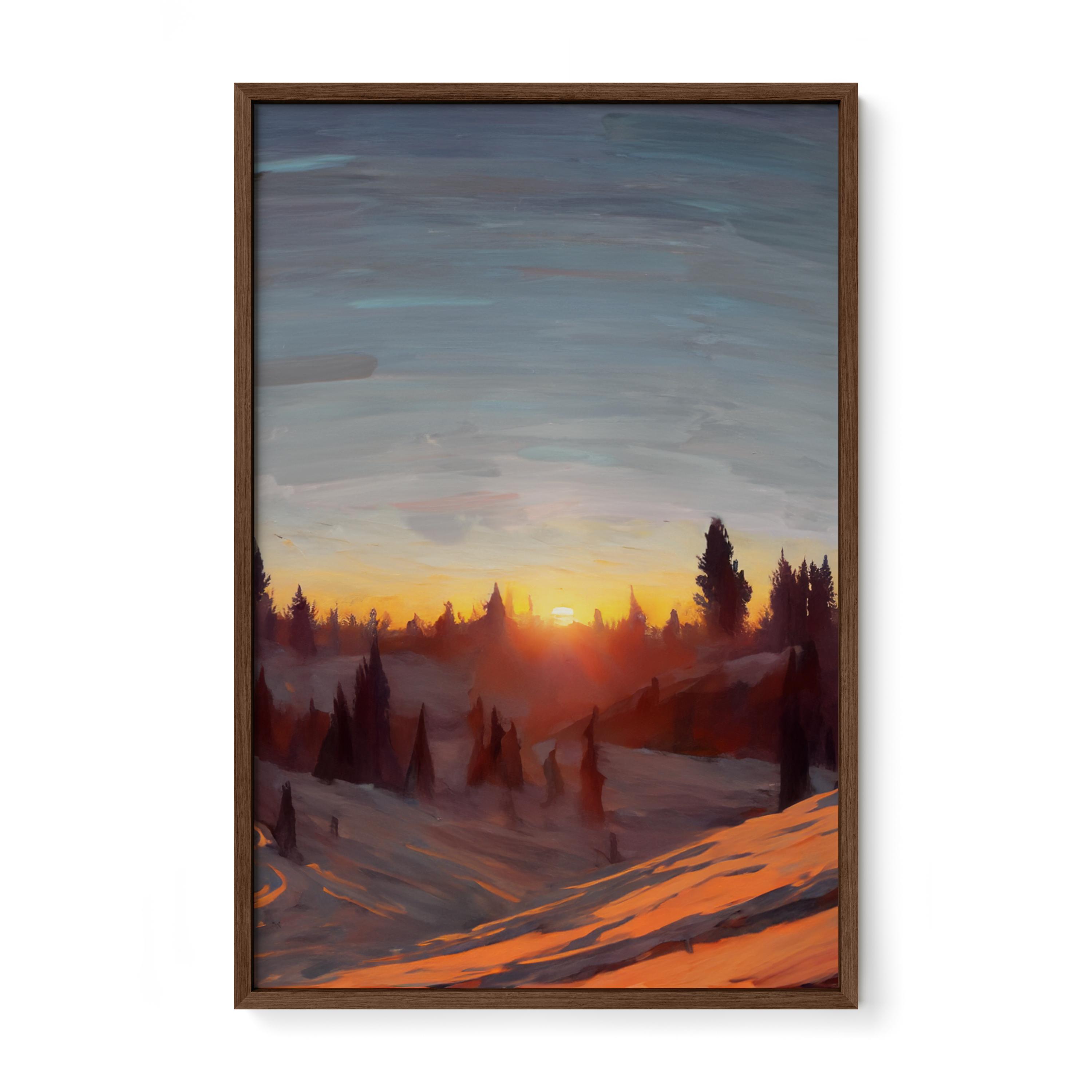 Cypress Mountain Sunset - Oil Painting Print