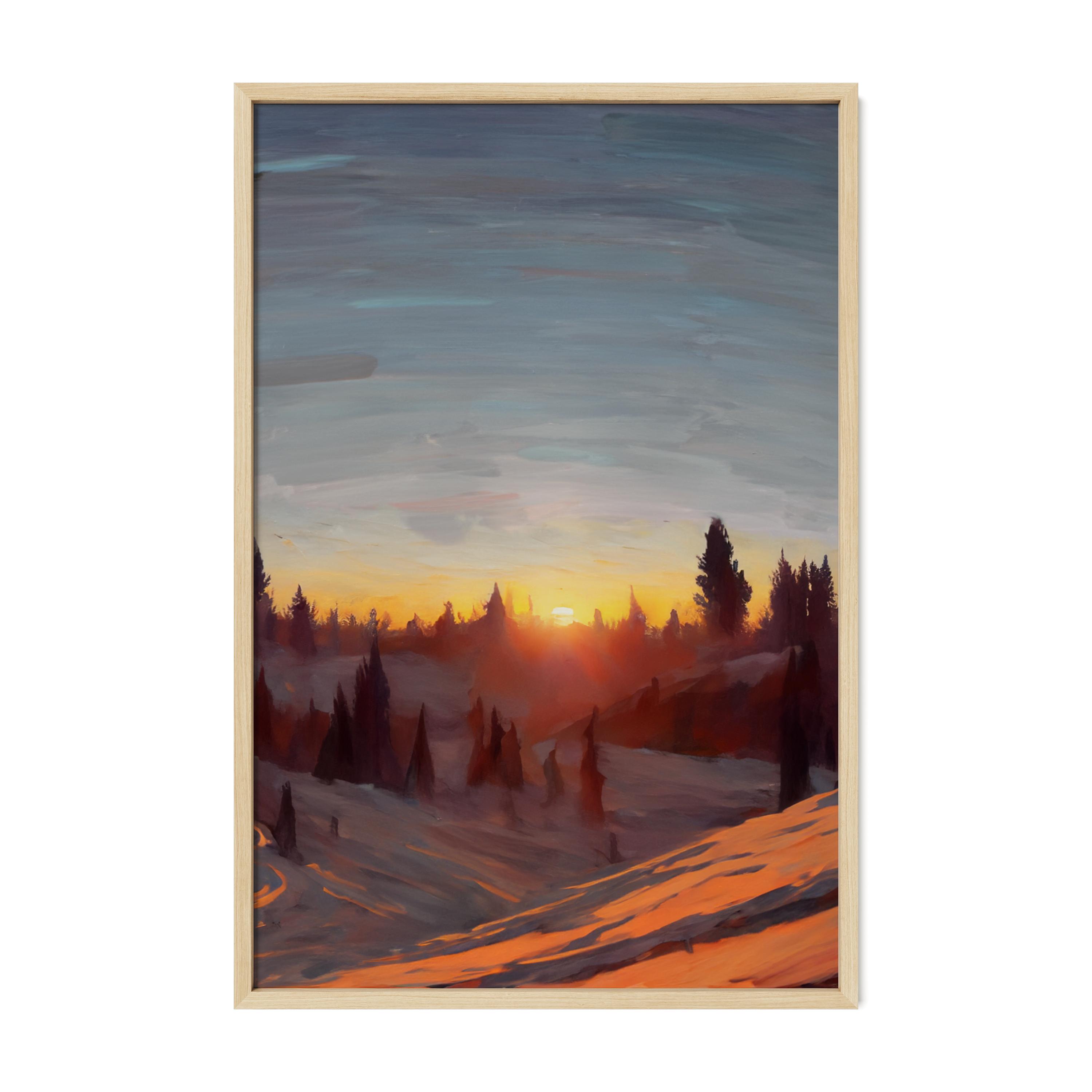 Cypress Mountain Sunset - Oil Painting Print