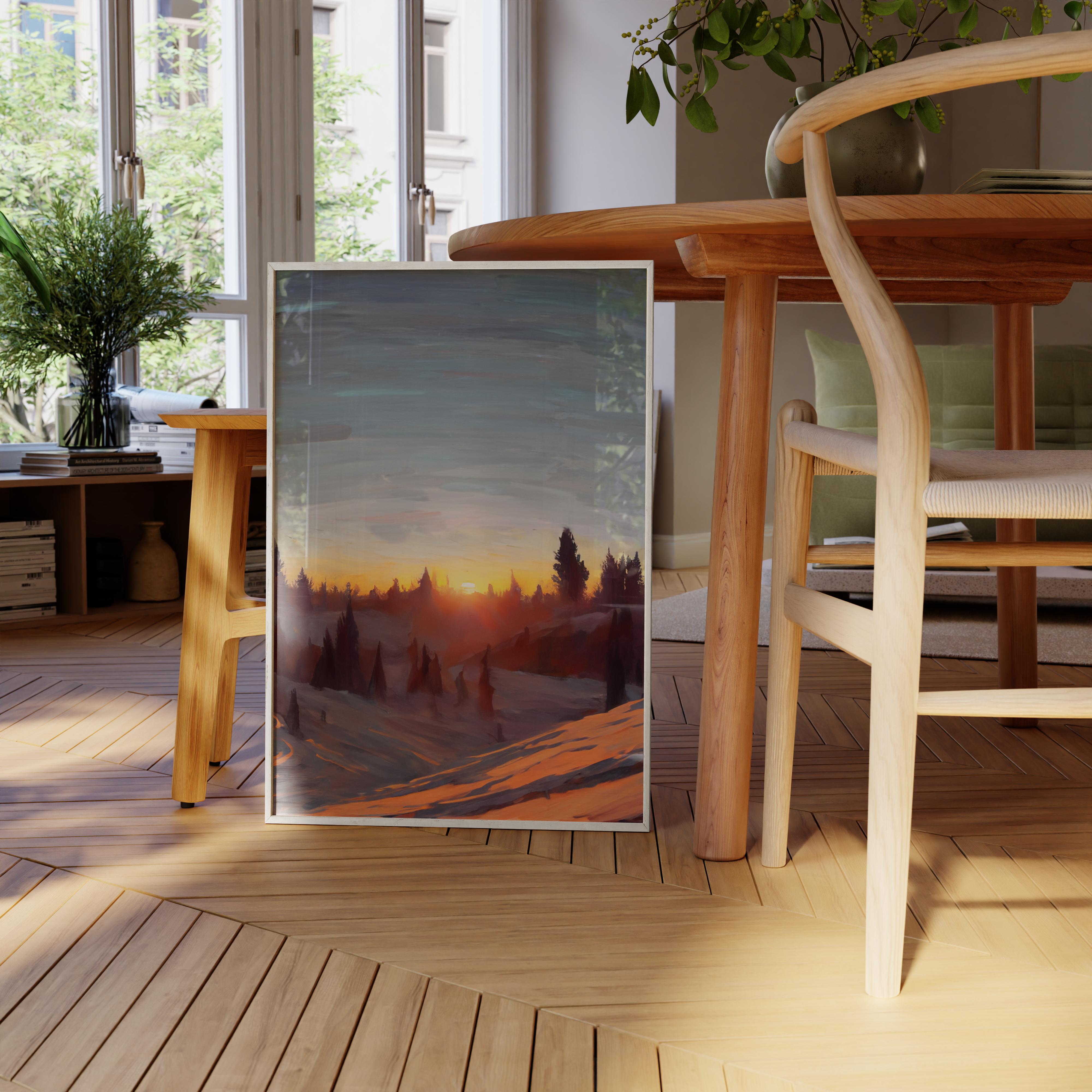 Cypress Mountain Sunset - Oil Painting Print