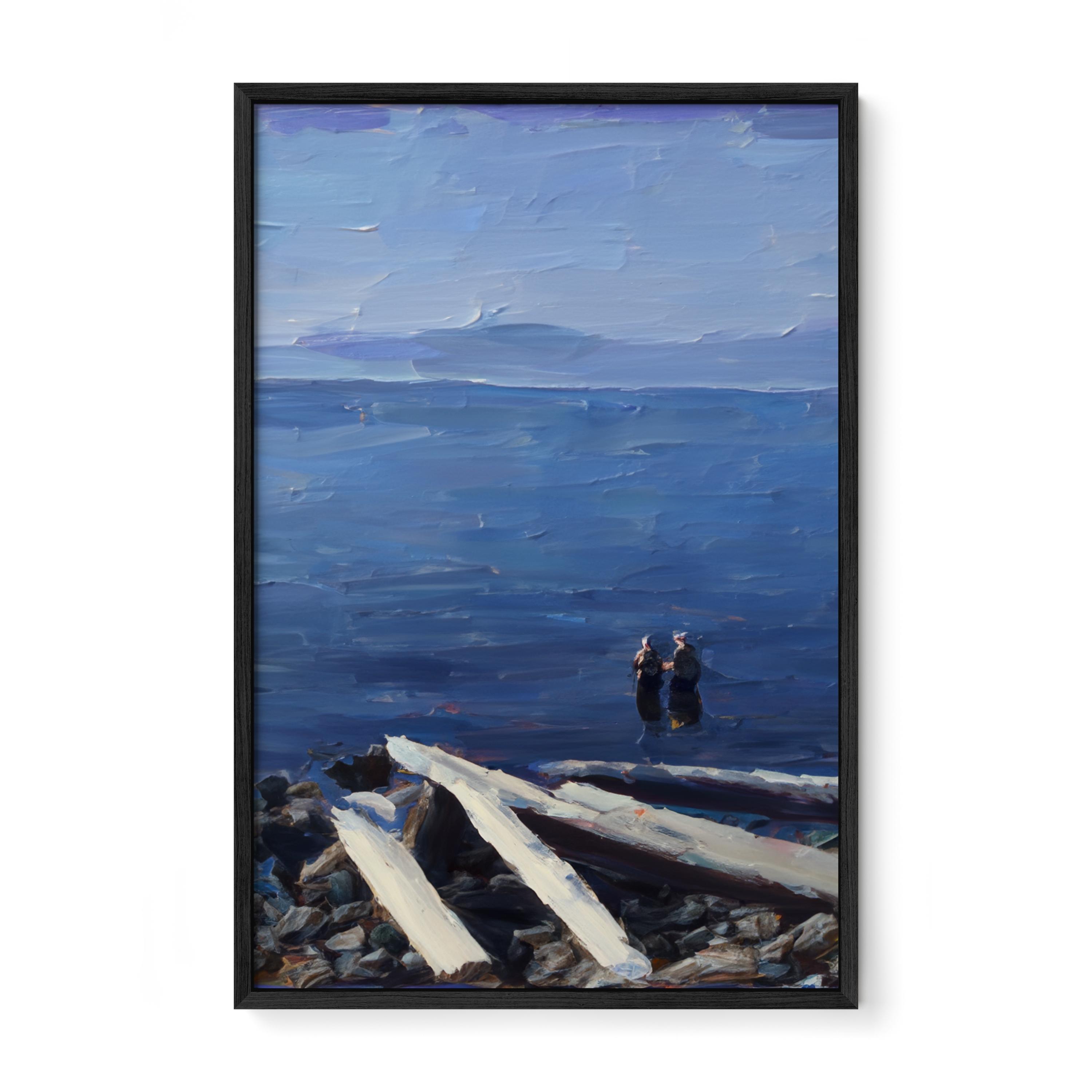 Nanaimo Wading Couple - Oil Painting Print
