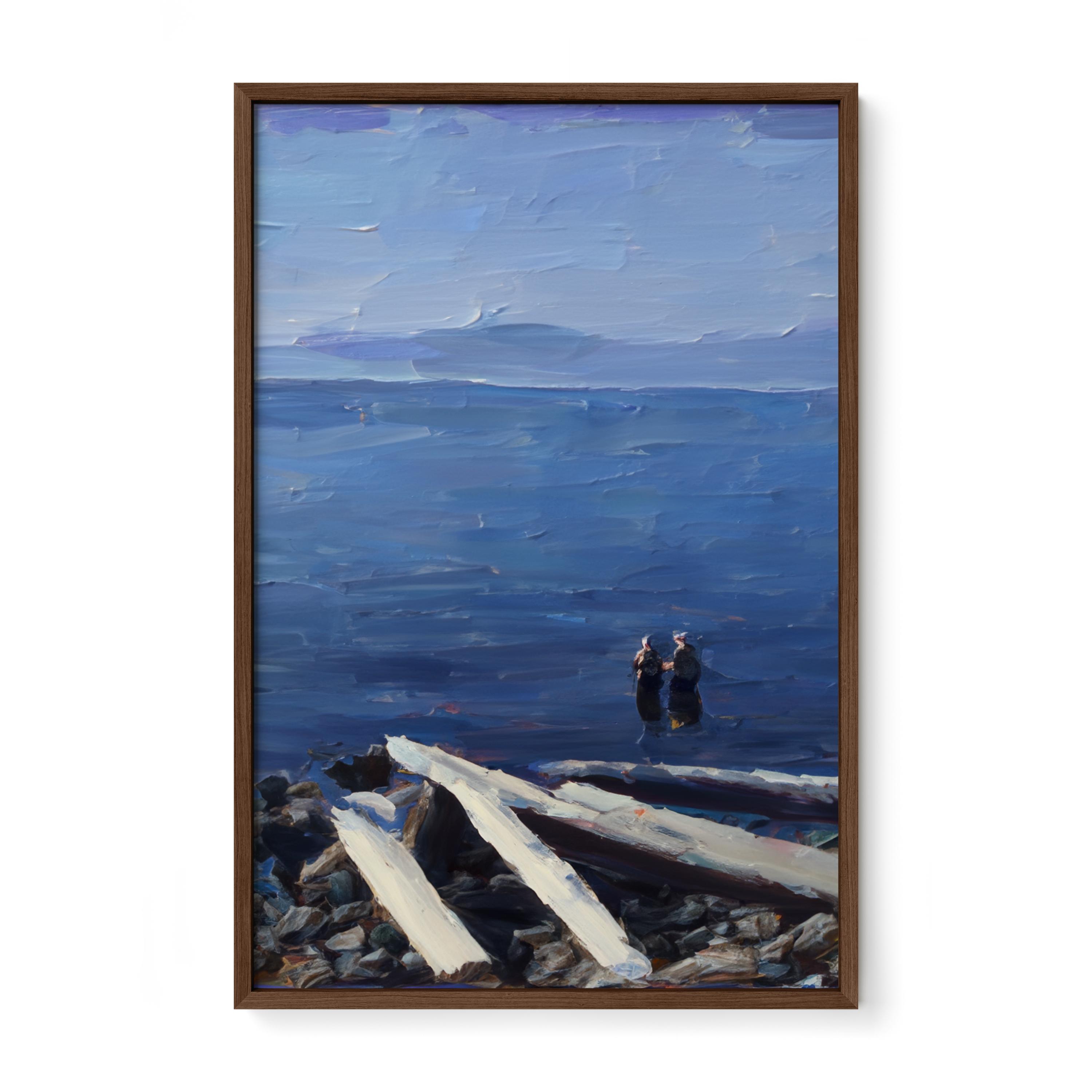 Nanaimo Wading Couple - Oil Painting Print