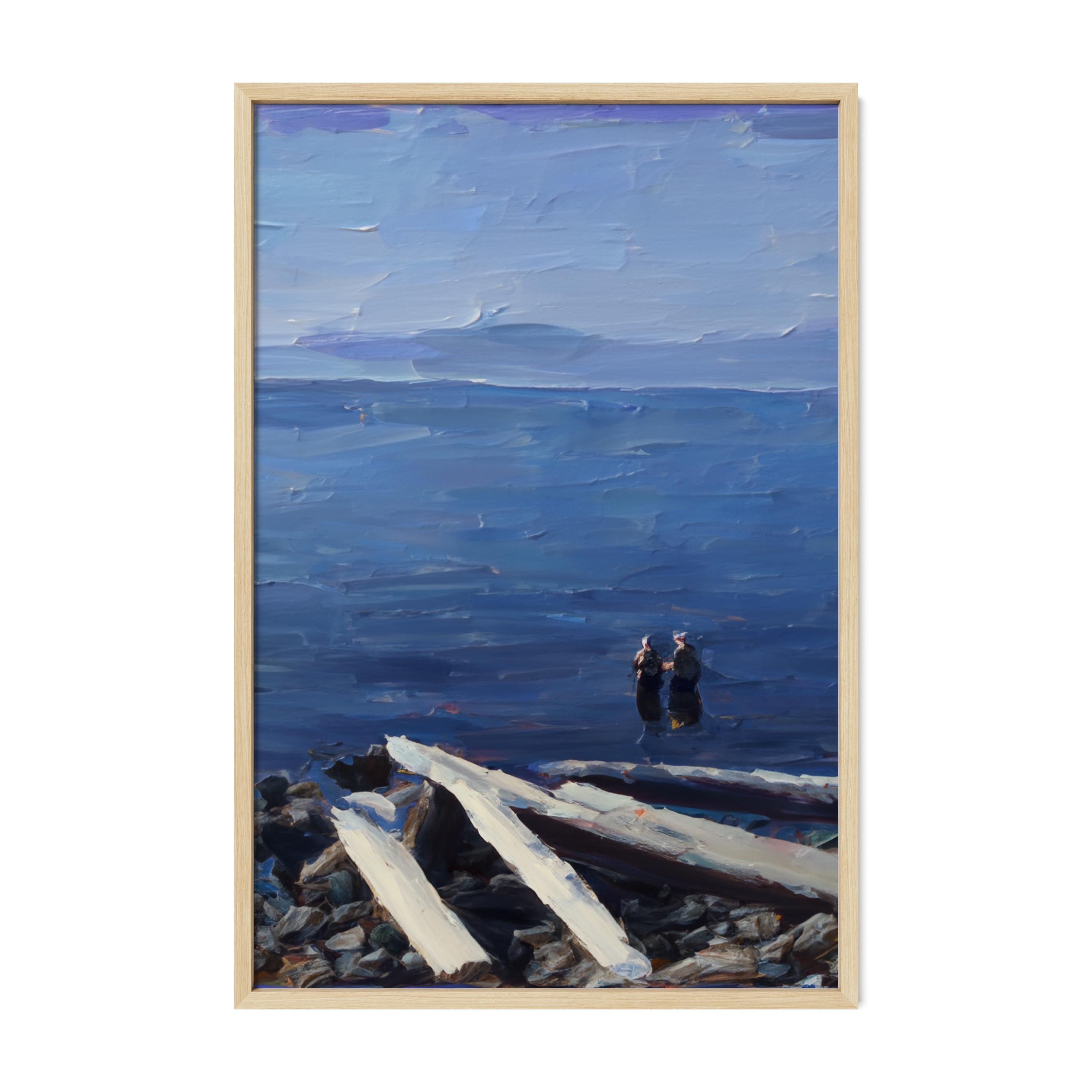 Nanaimo Wading Couple - Oil Painting Print