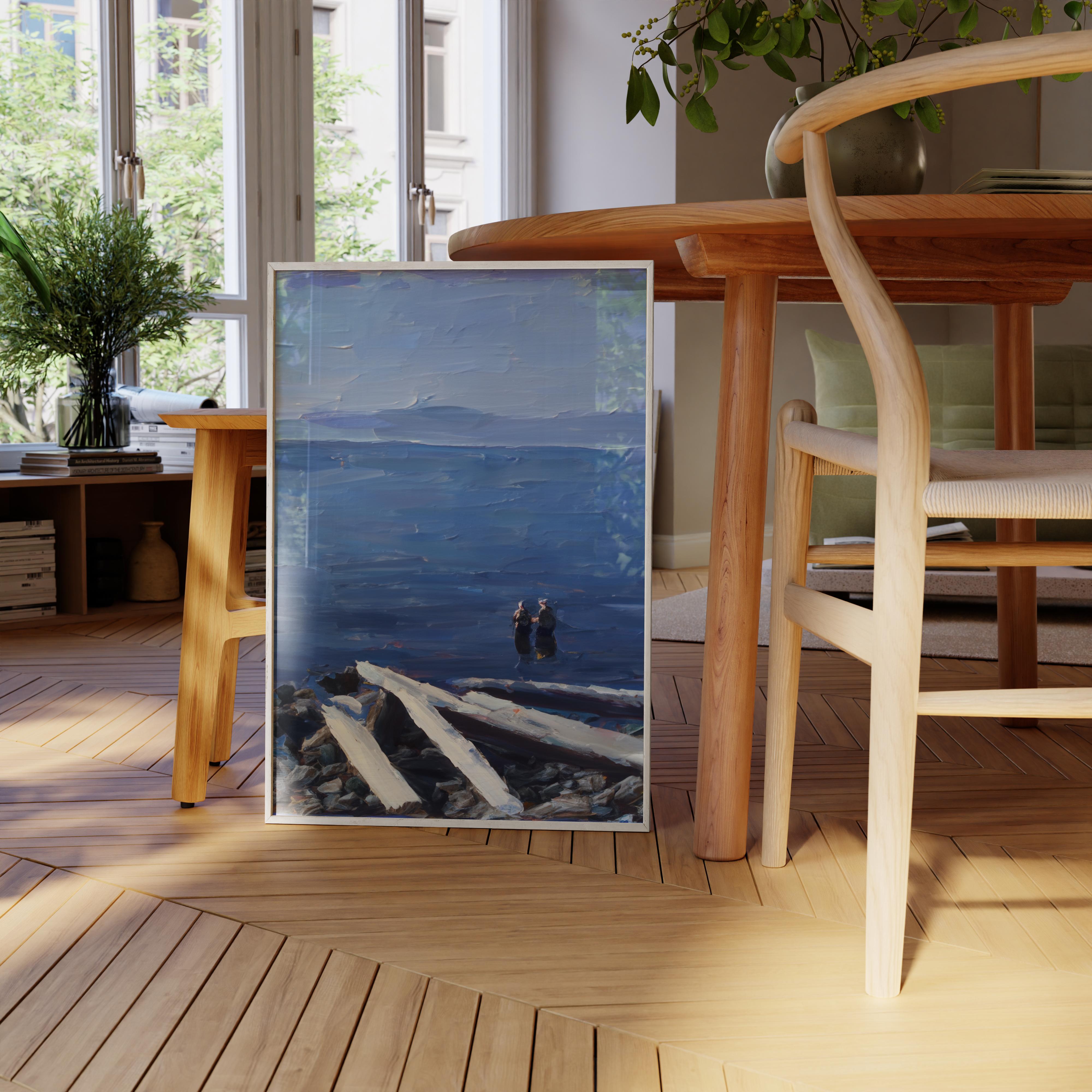 Nanaimo Wading Couple - Oil Painting Print