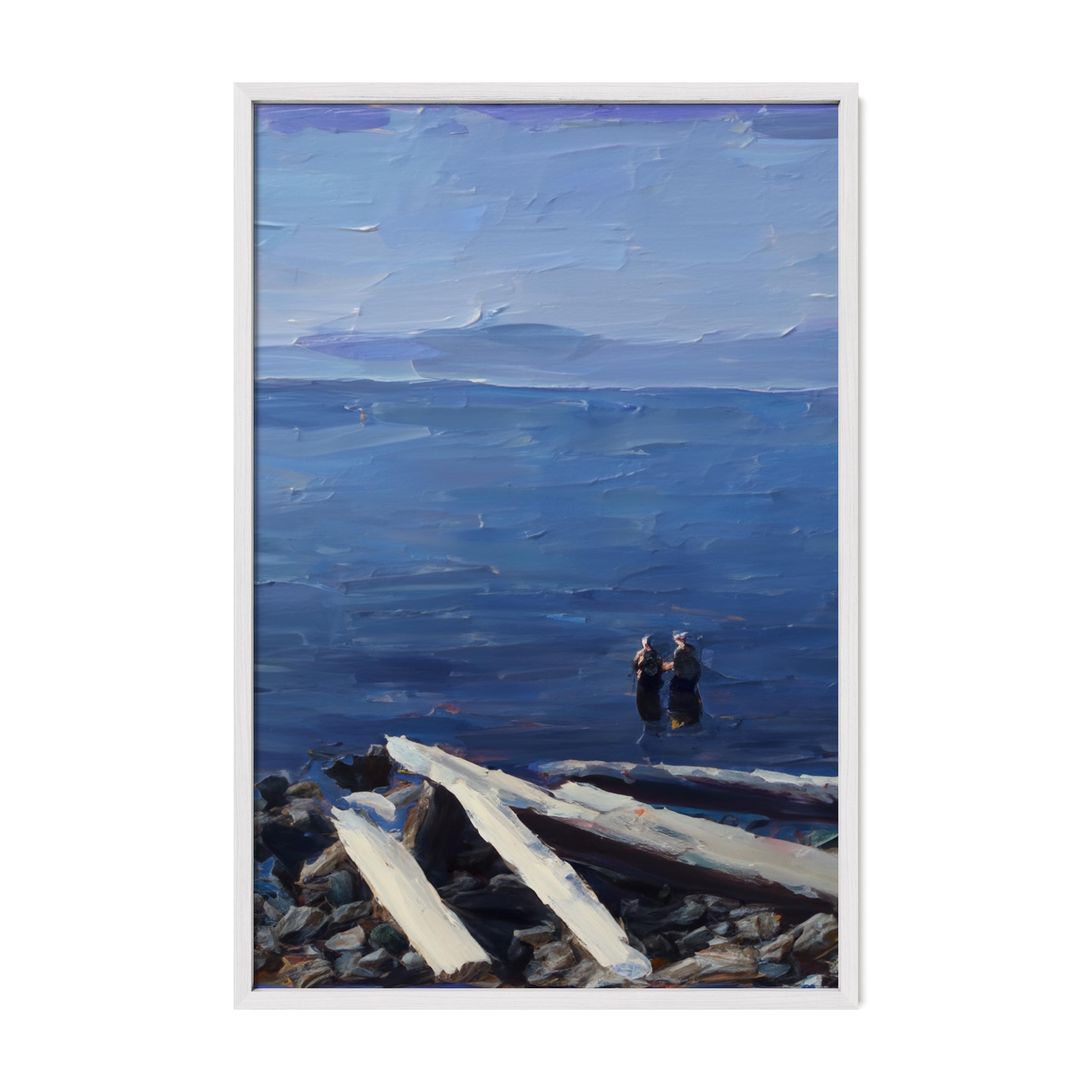 Nanaimo Wading Couple - Oil Painting Print