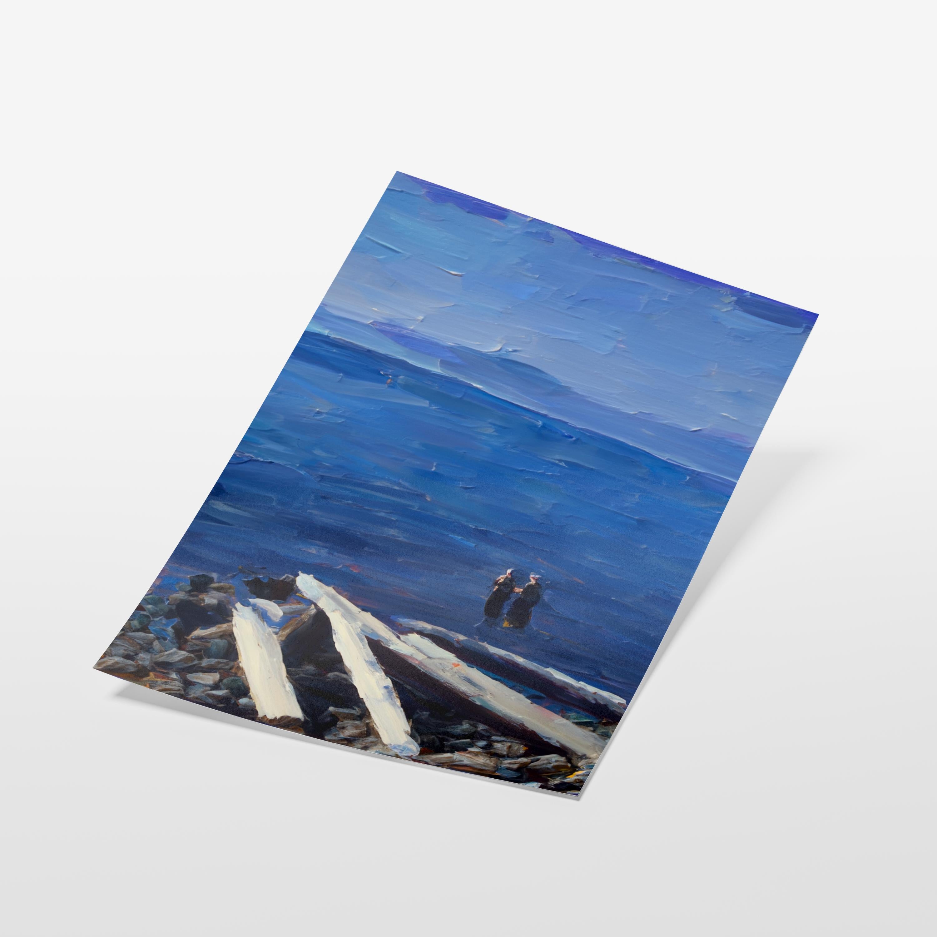 Nanaimo Wading Couple - Oil Painting Print