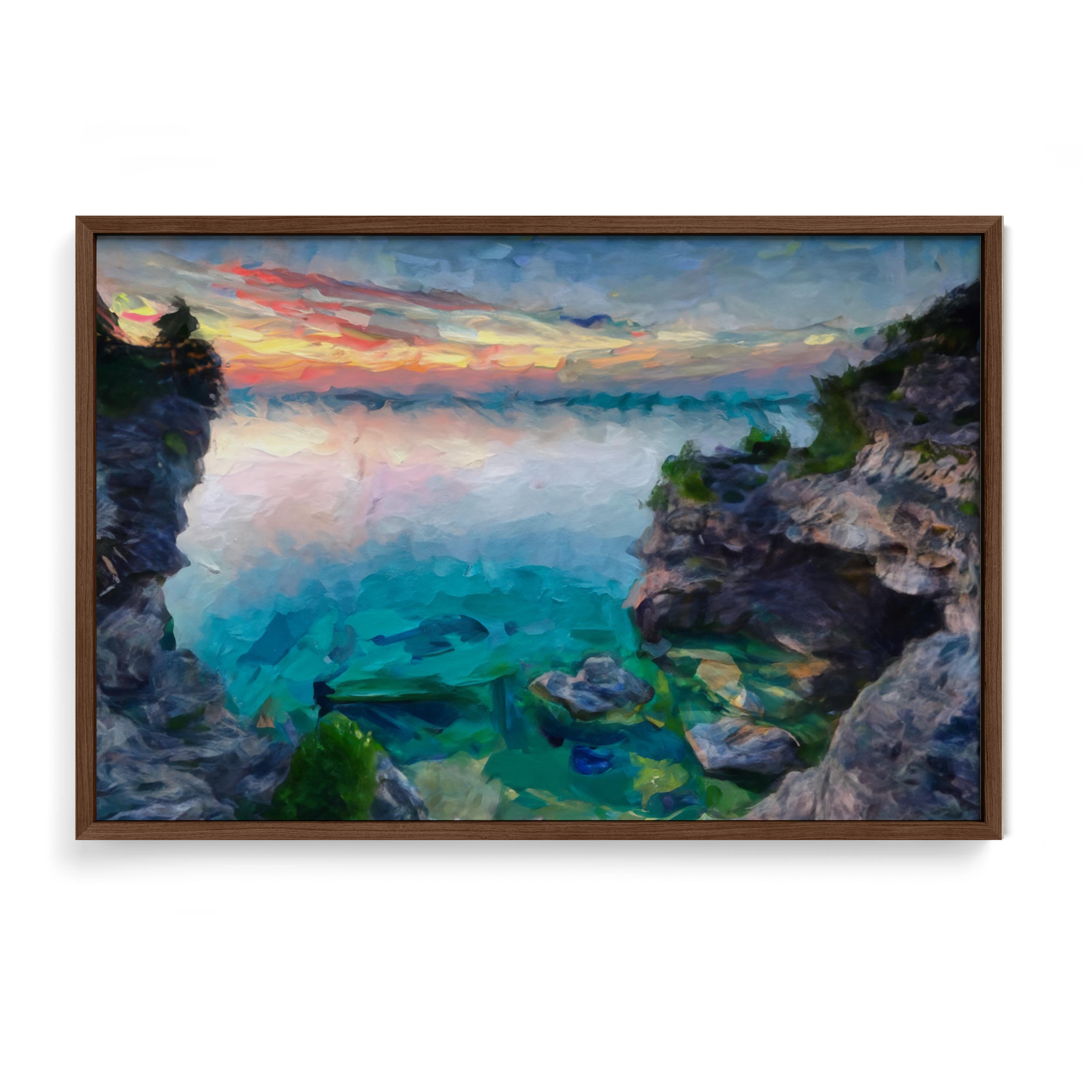 Tobermory Grotto Sunset - Oil Painting Print