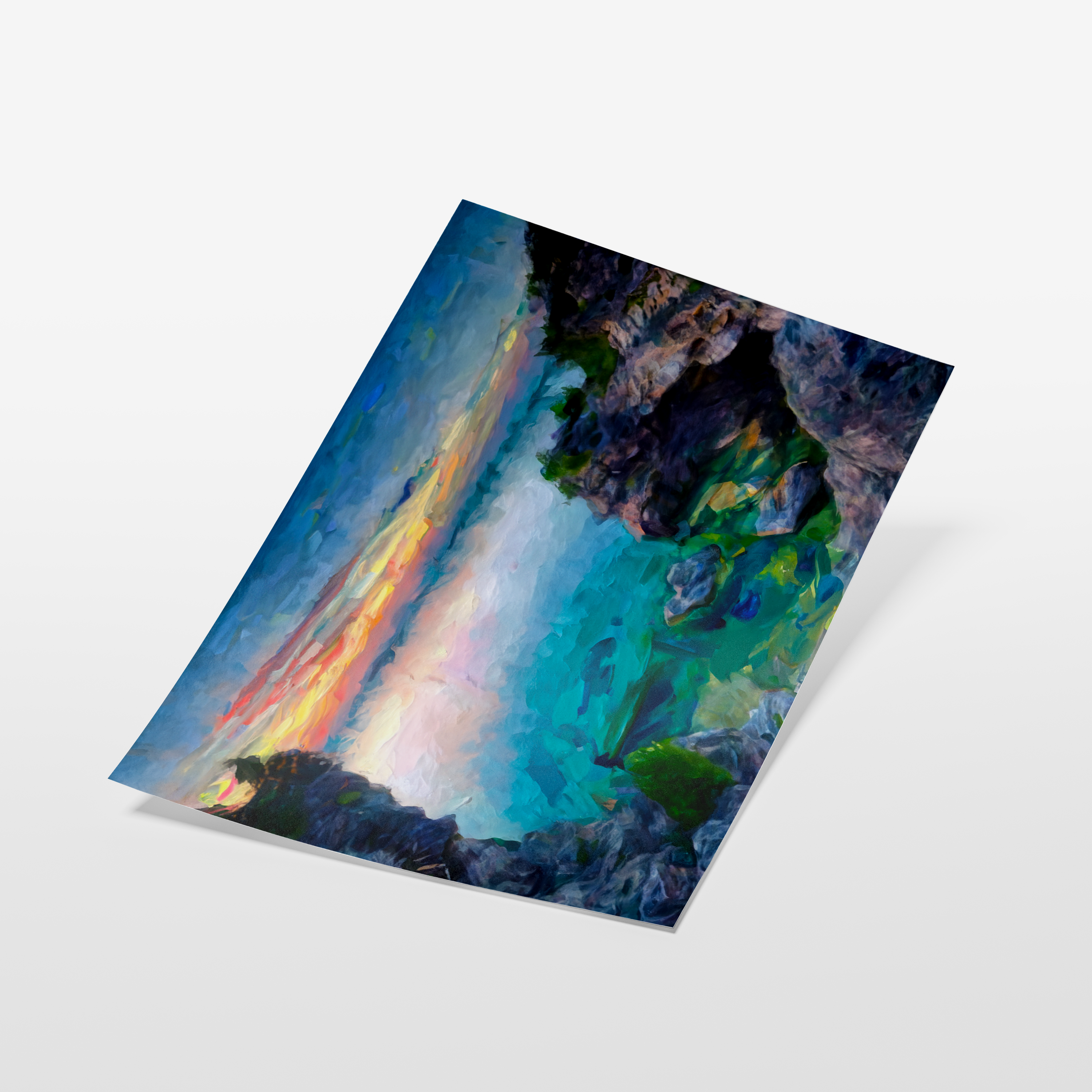 Tobermory Grotto Sunset - Oil Painting Print